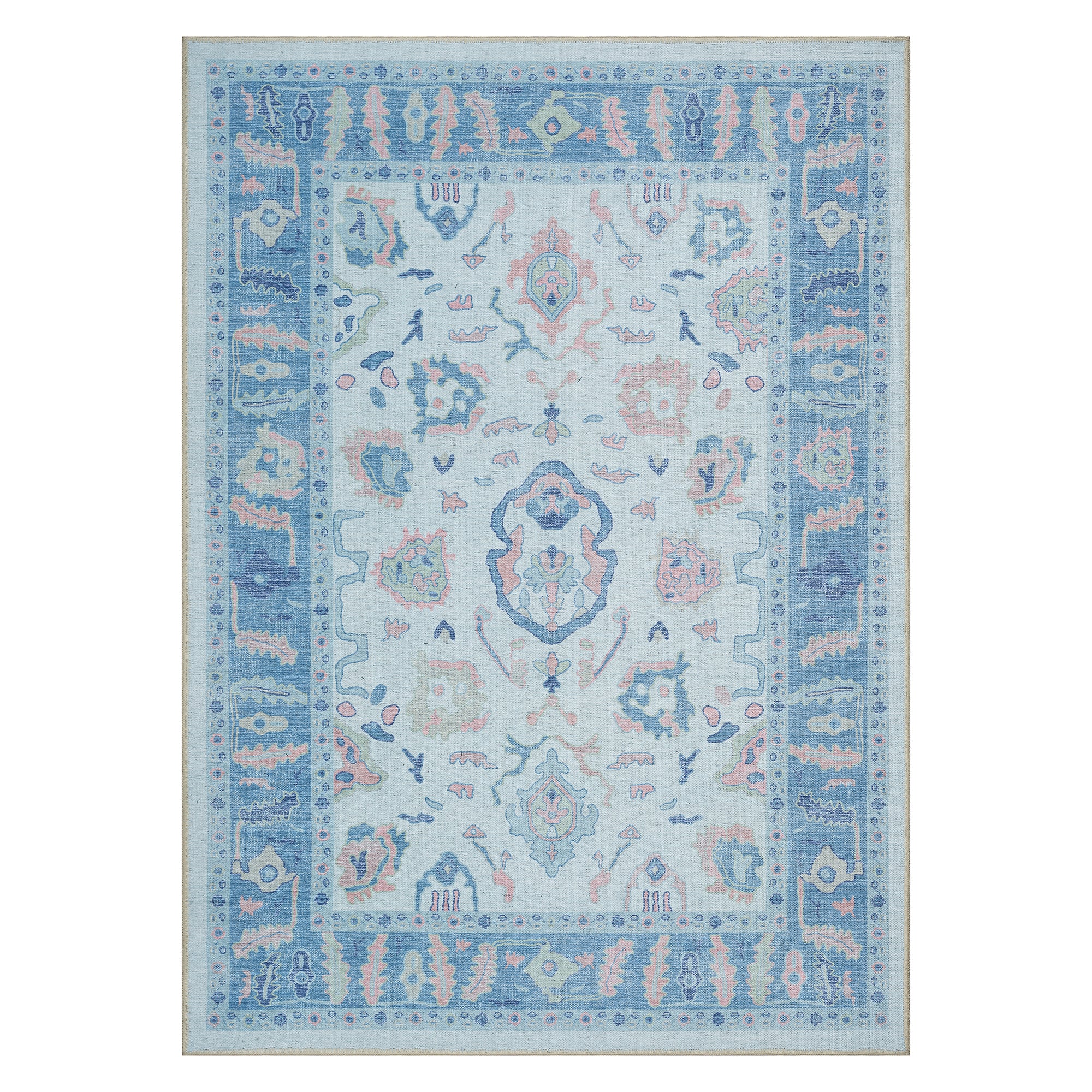 Zephina Baby Blue Modern Oushak Rug