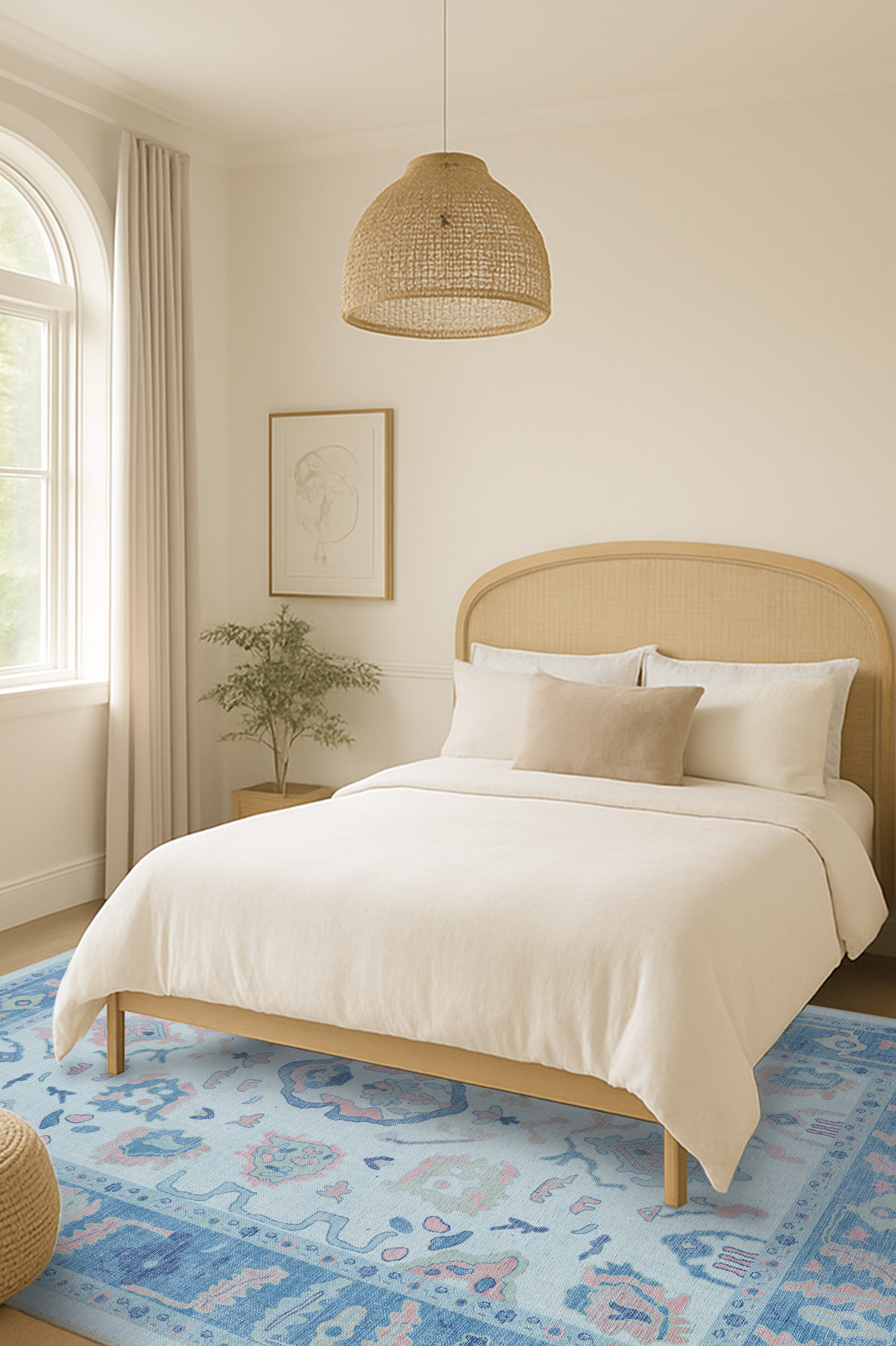 Zephina Baby Blue Modern Oushak Rug