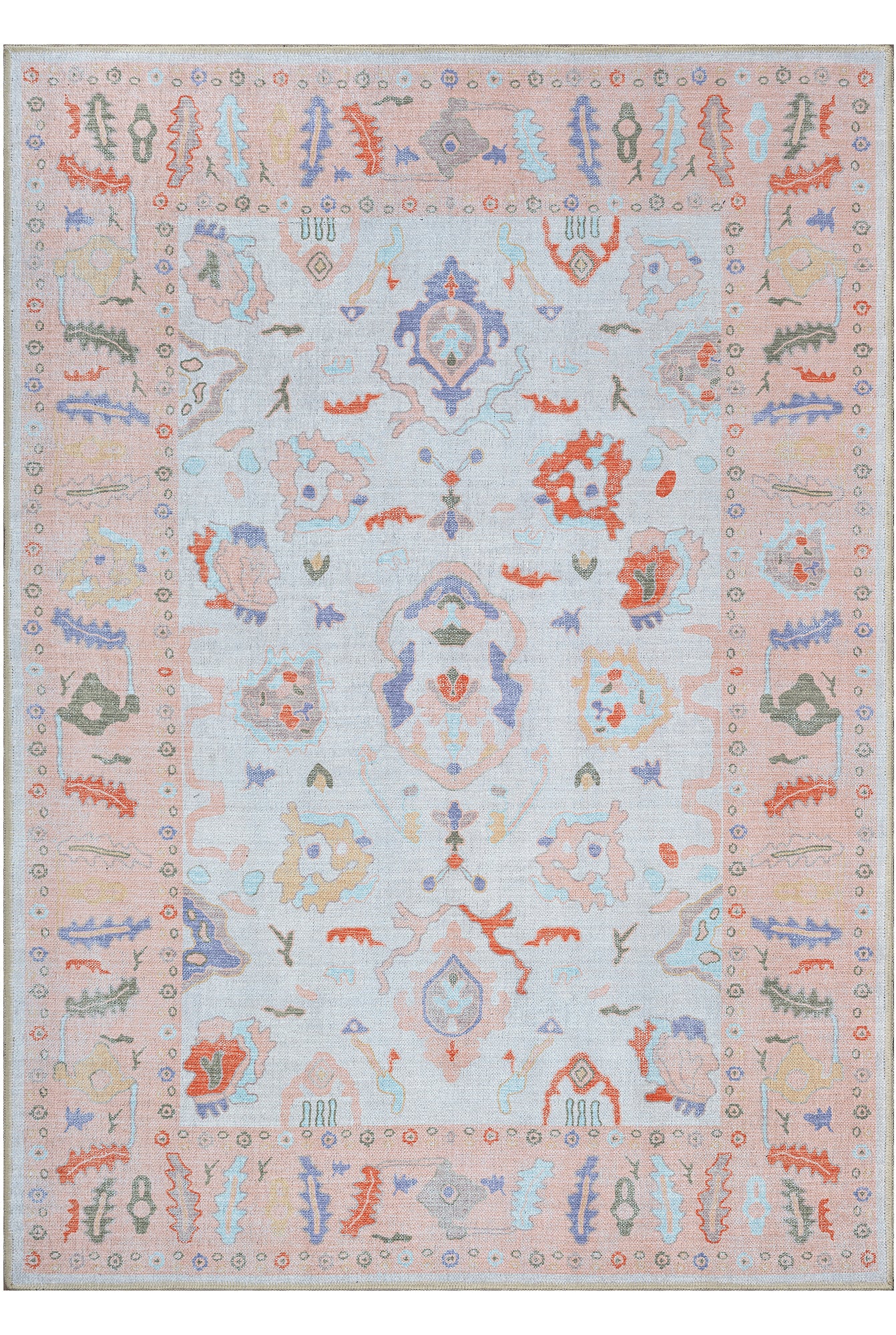 Calina Blush Orange Modern Oushak Rug