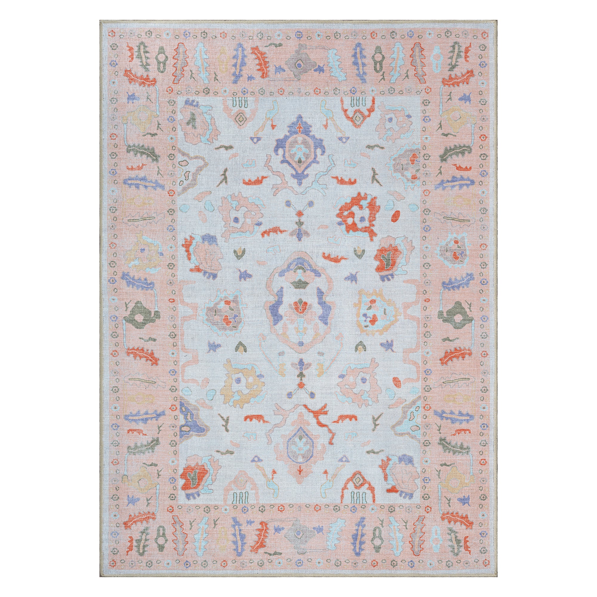 Calina Blush Orange Modern Oushak Rug