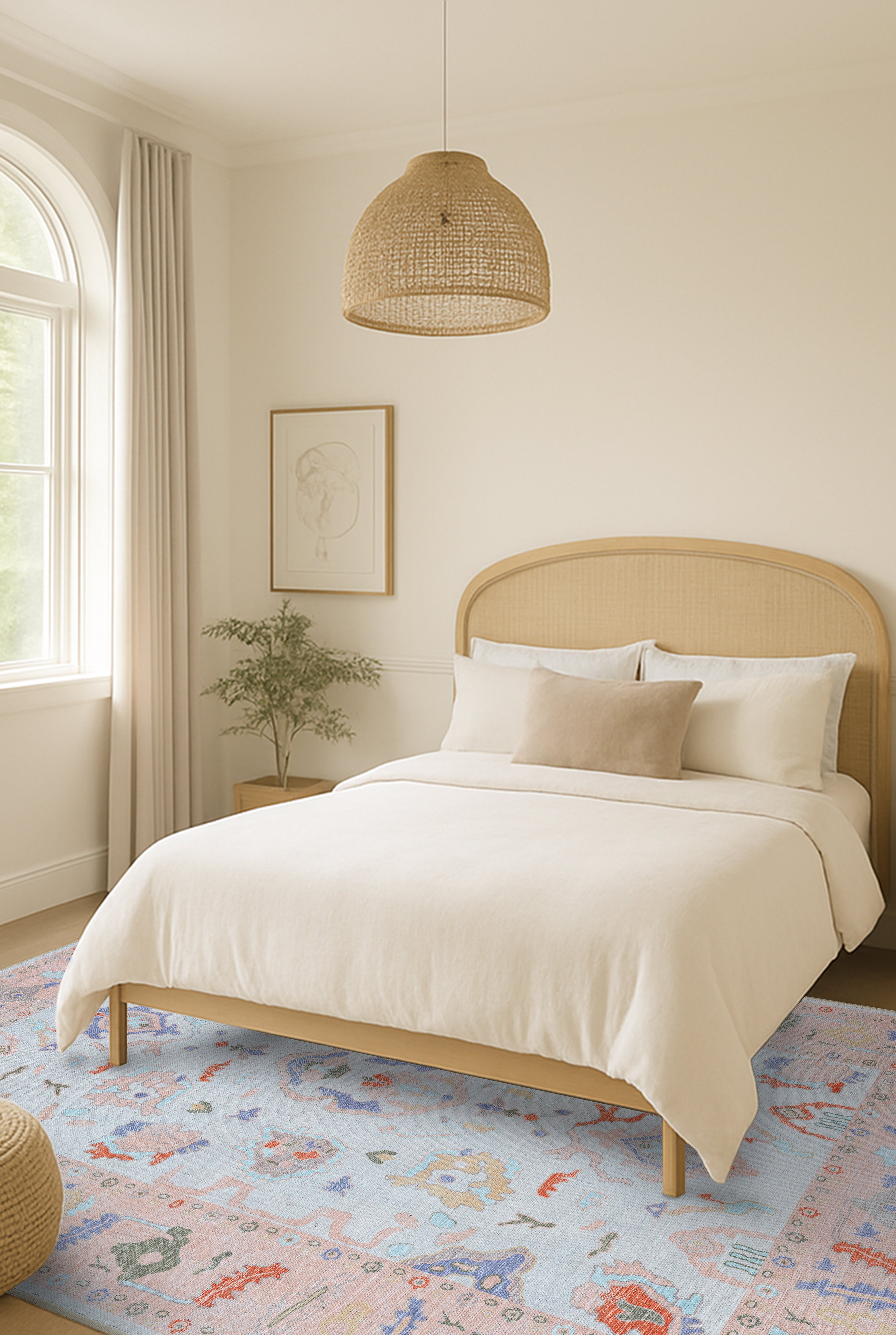 Calina Blush Orange Modern Oushak Rug