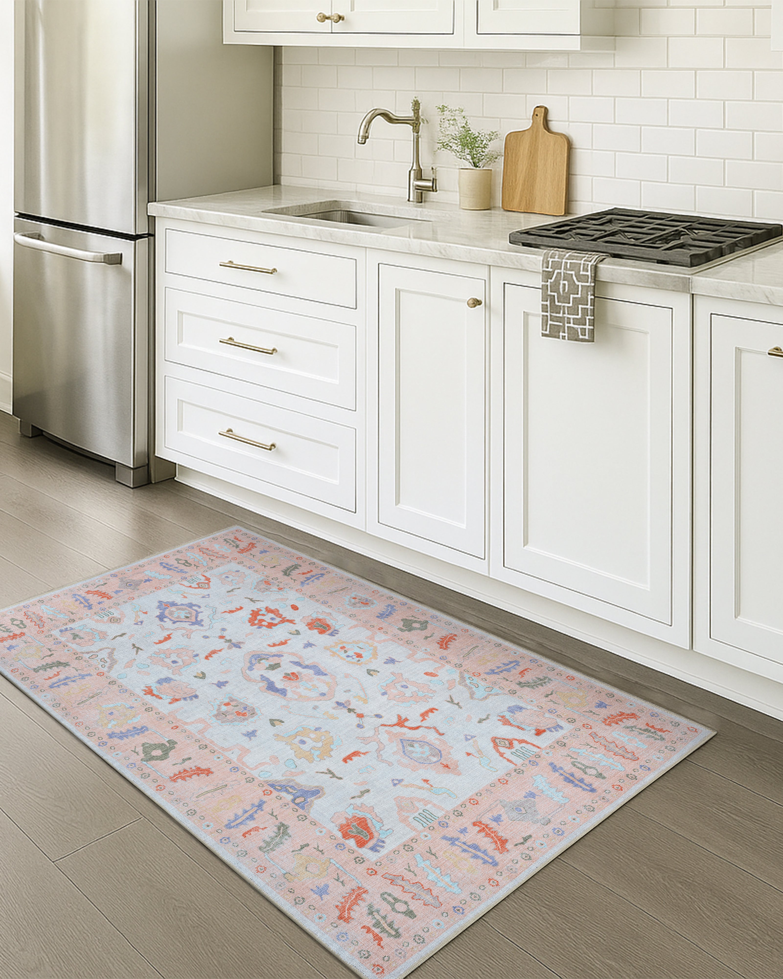 Calina Blush Orange Modern Oushak Rug