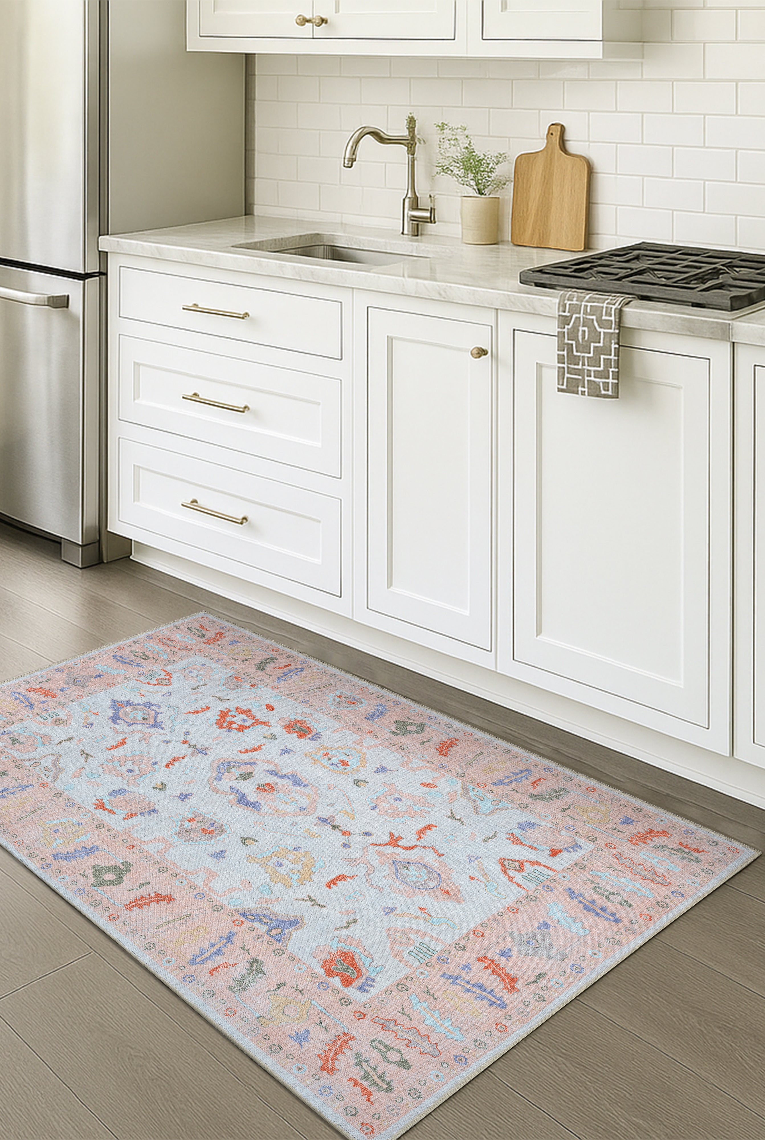 Calina Blush Orange Modern Oushak Rug