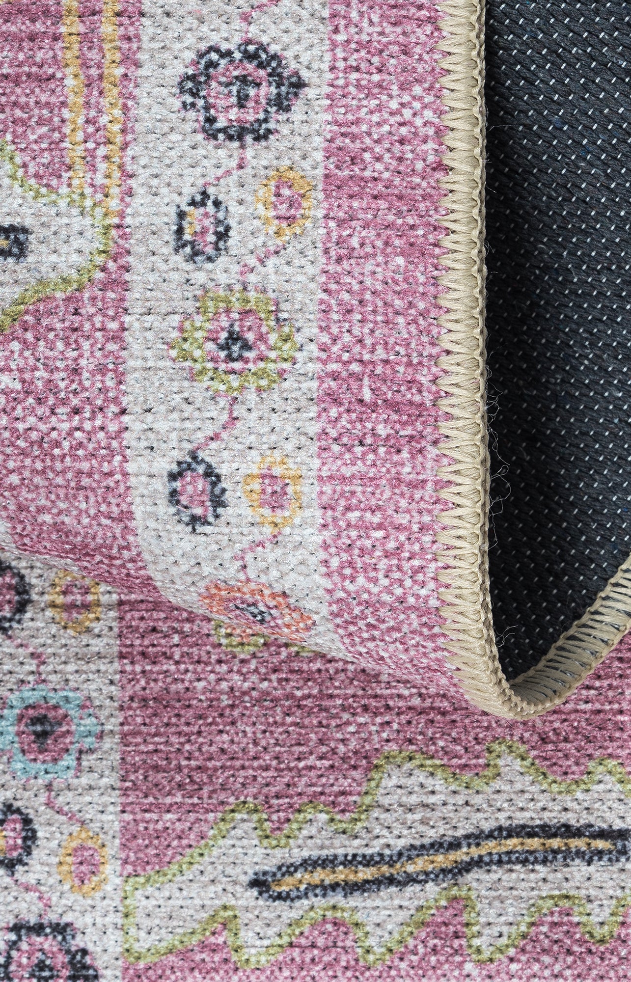 Elira Pink Pink Modern Oushak Rug