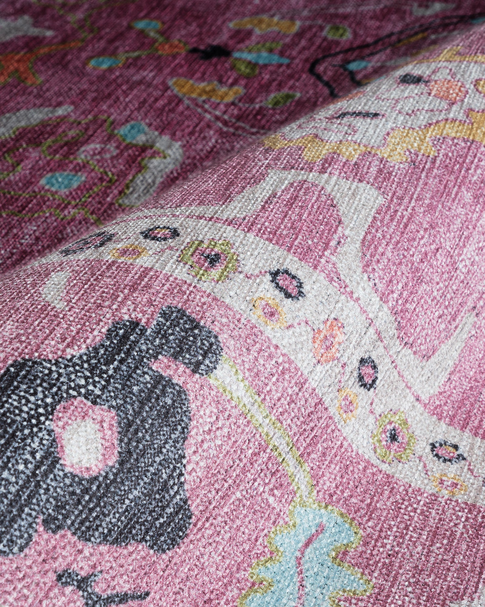 Elira Pink Pink Modern Oushak Rug