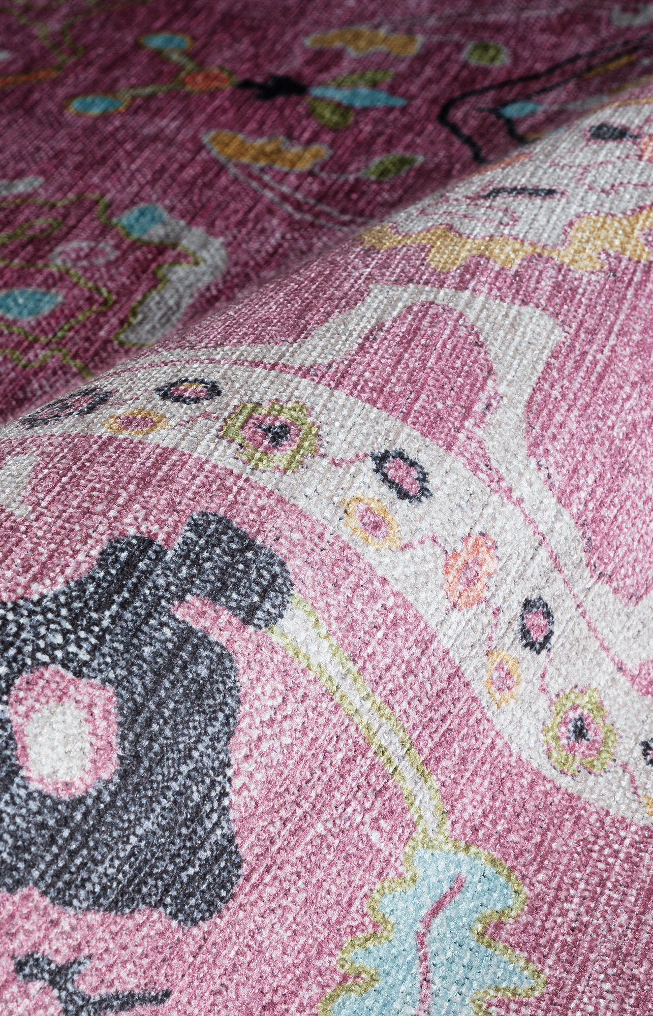 Elira Pink Pink Modern Oushak Rug