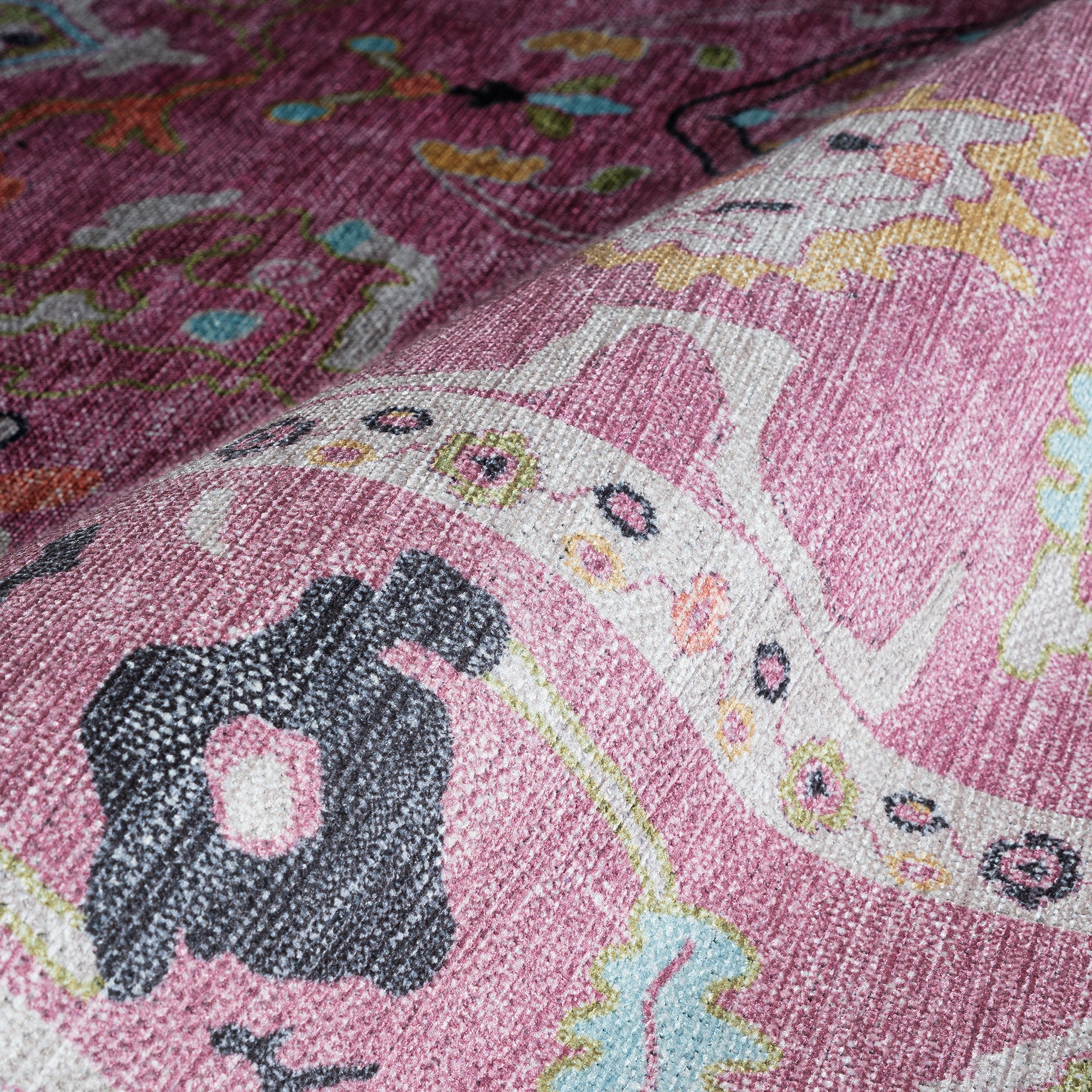 Elira Pink Pink Modern Oushak Rug