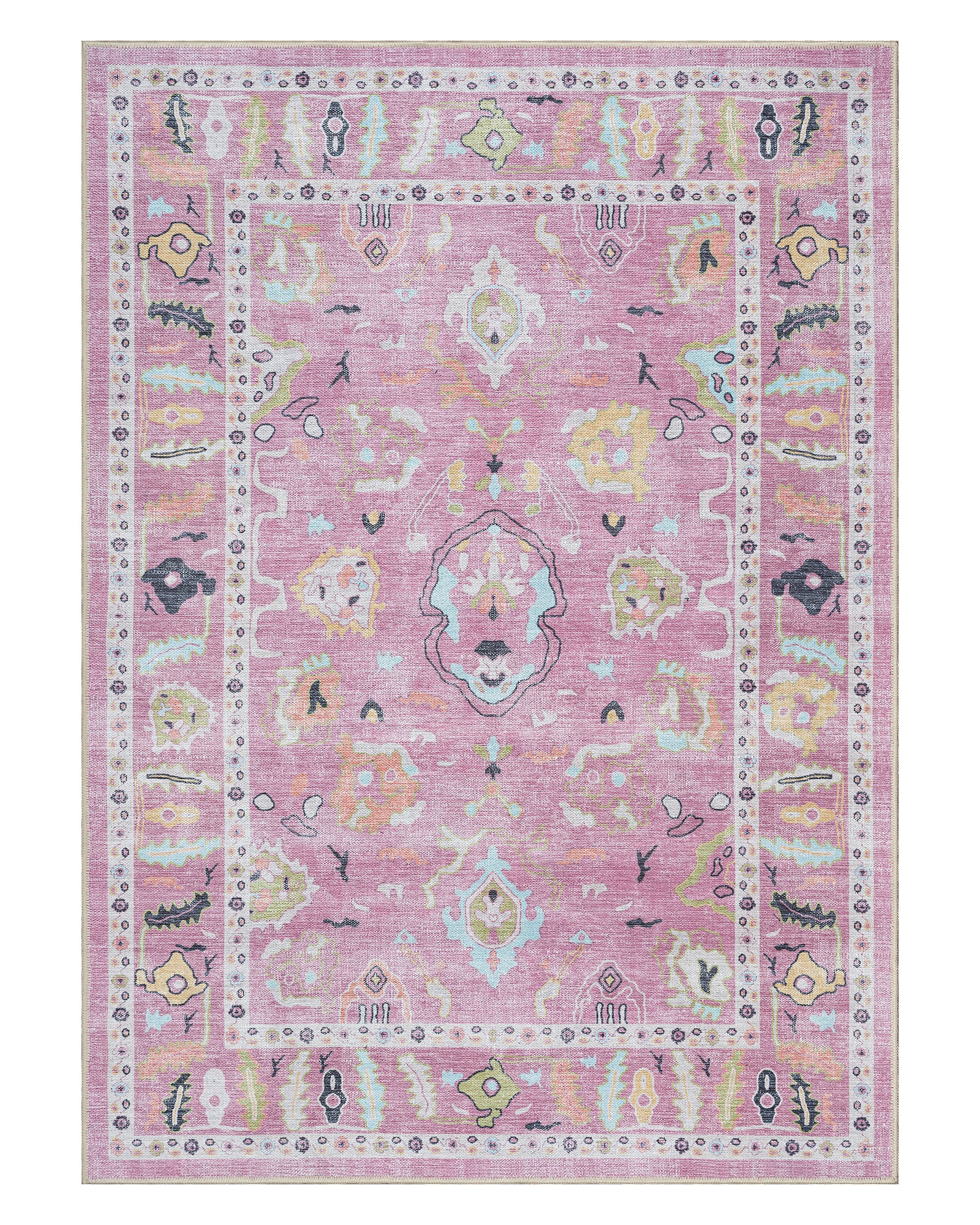 Elira Pink Pink Modern Oushak Rug