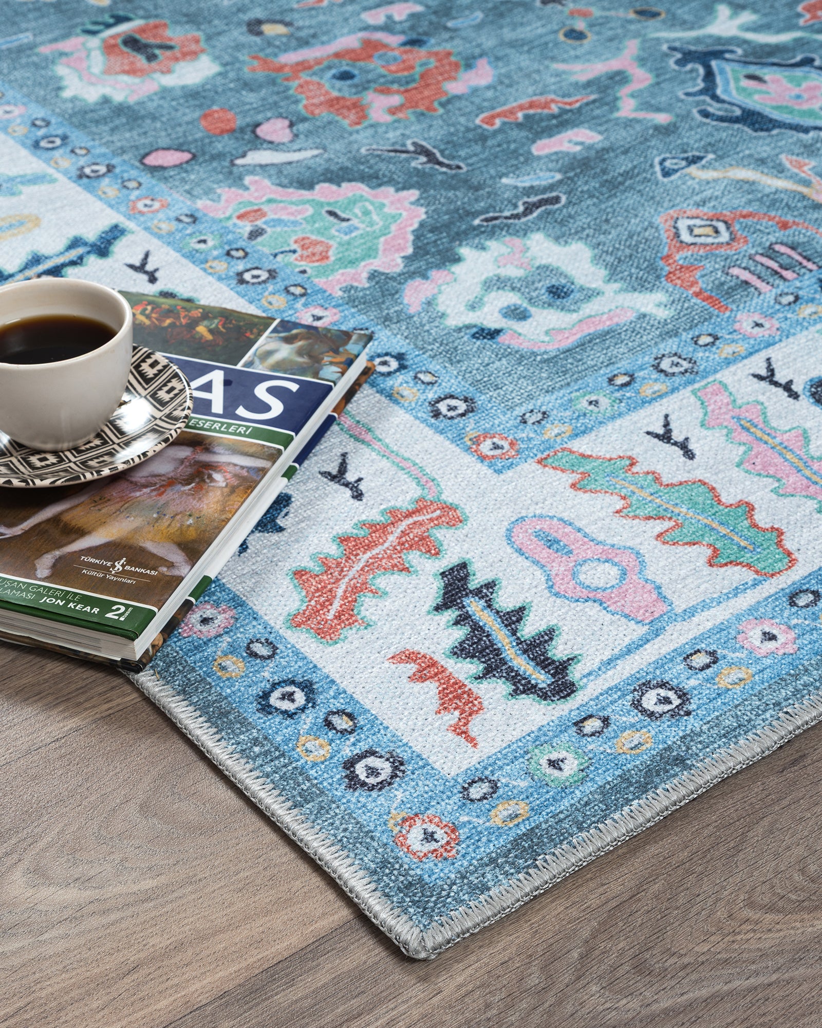 Lumira Teal Modern Oushak Rug