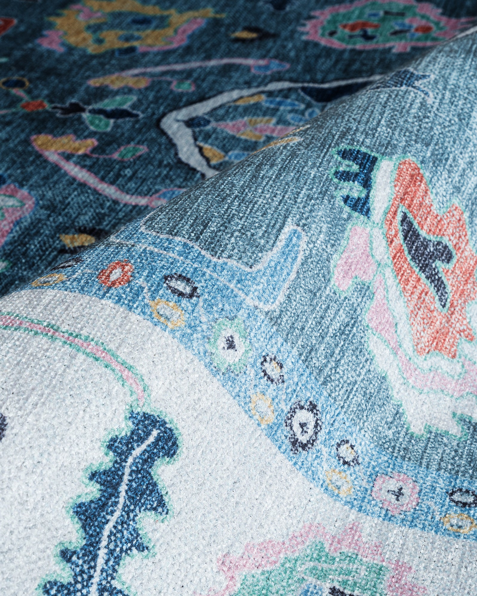 Lumira Teal Modern Oushak Rug