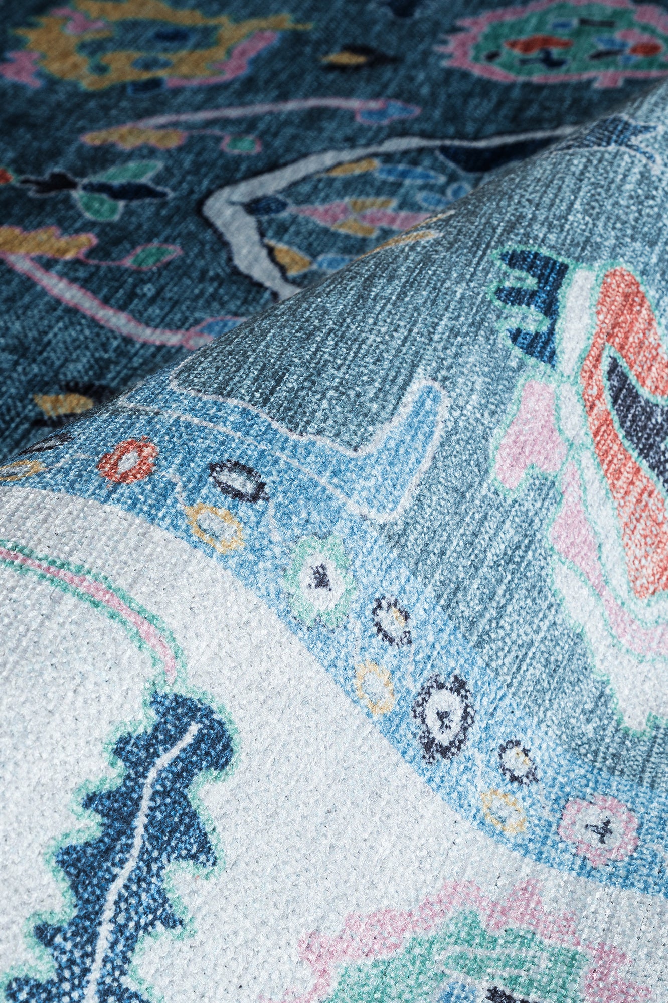 Lumira Teal Modern Oushak Rug