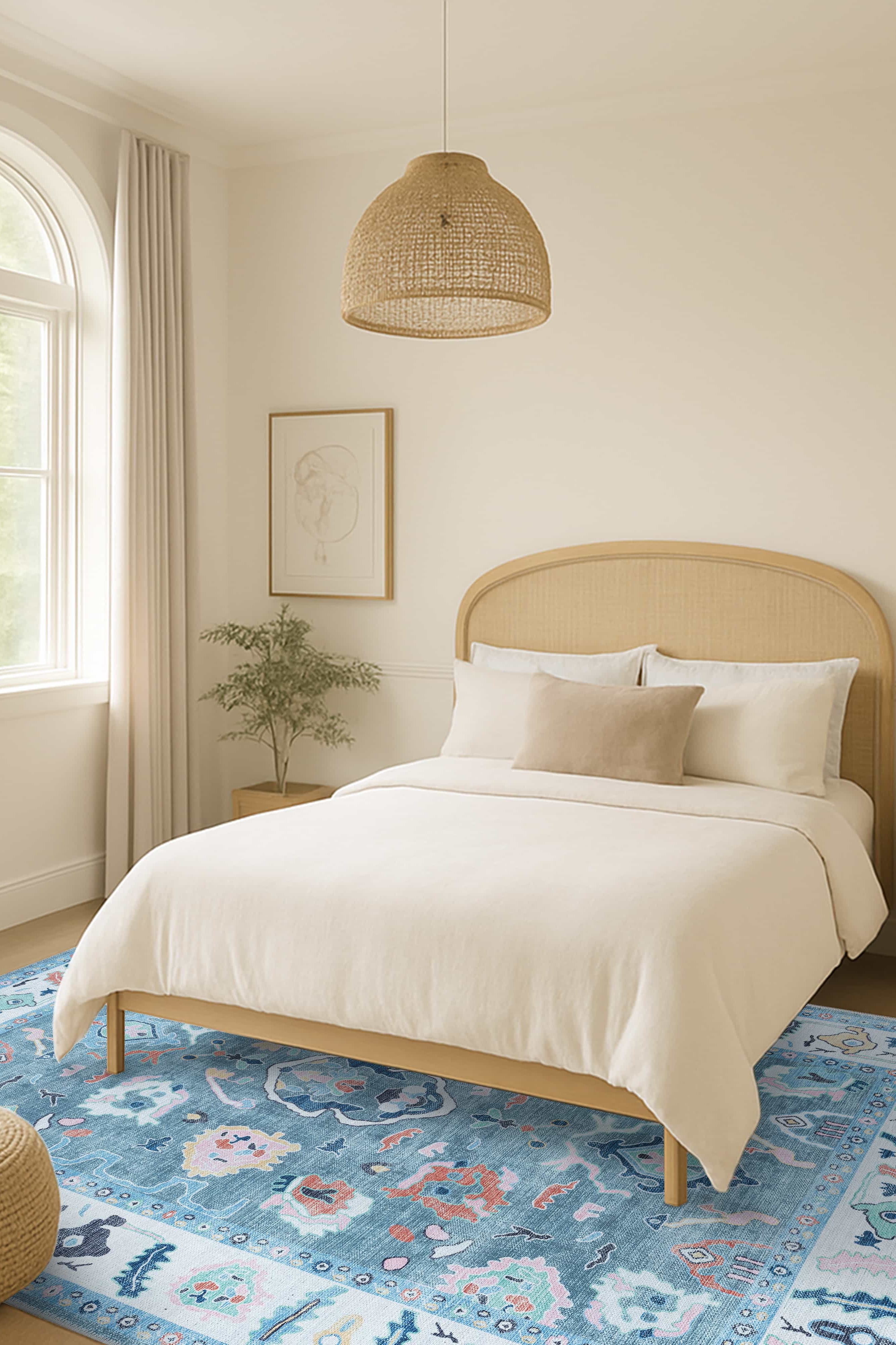 Lumira Teal Modern Oushak Rug