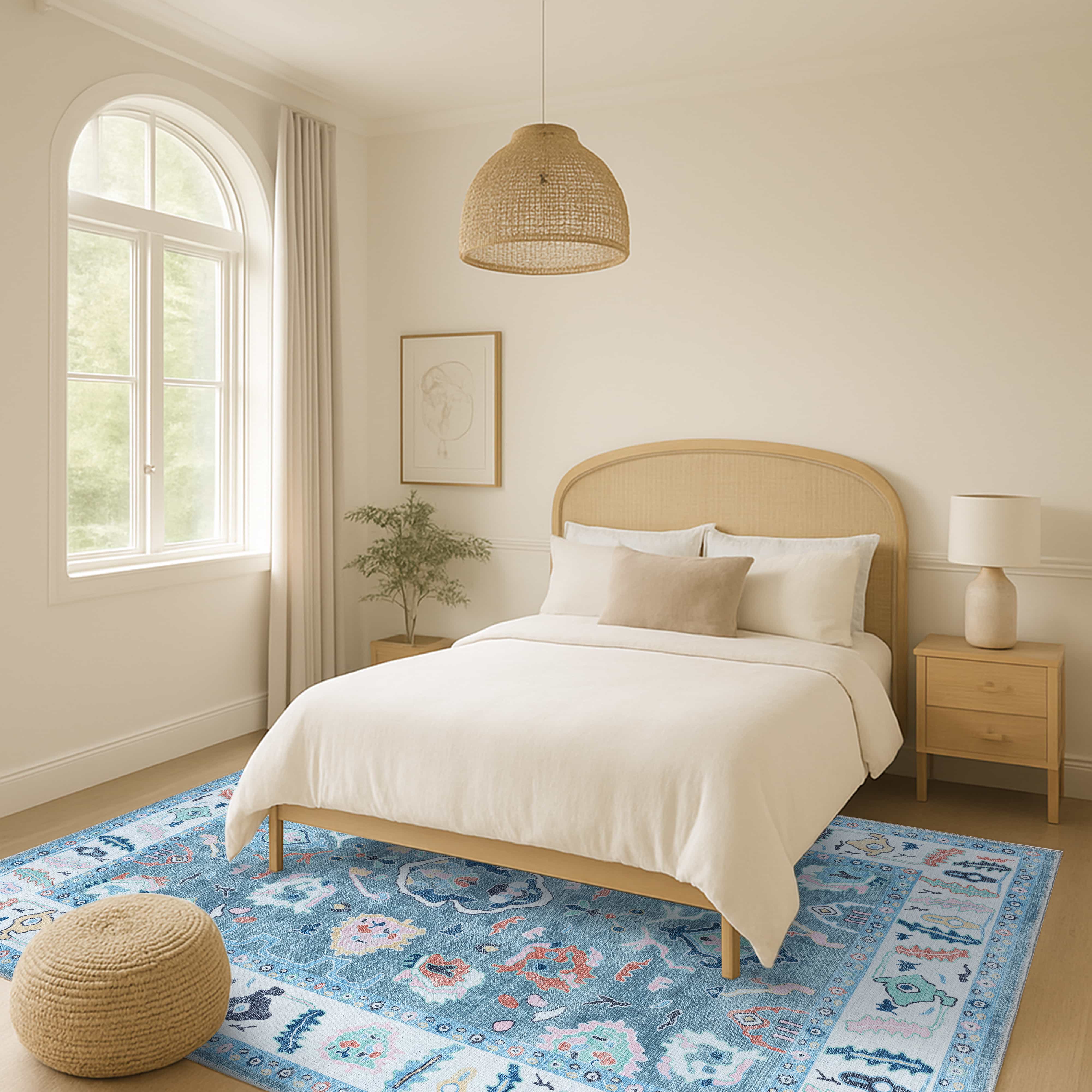 Lumira Teal Modern Oushak Rug