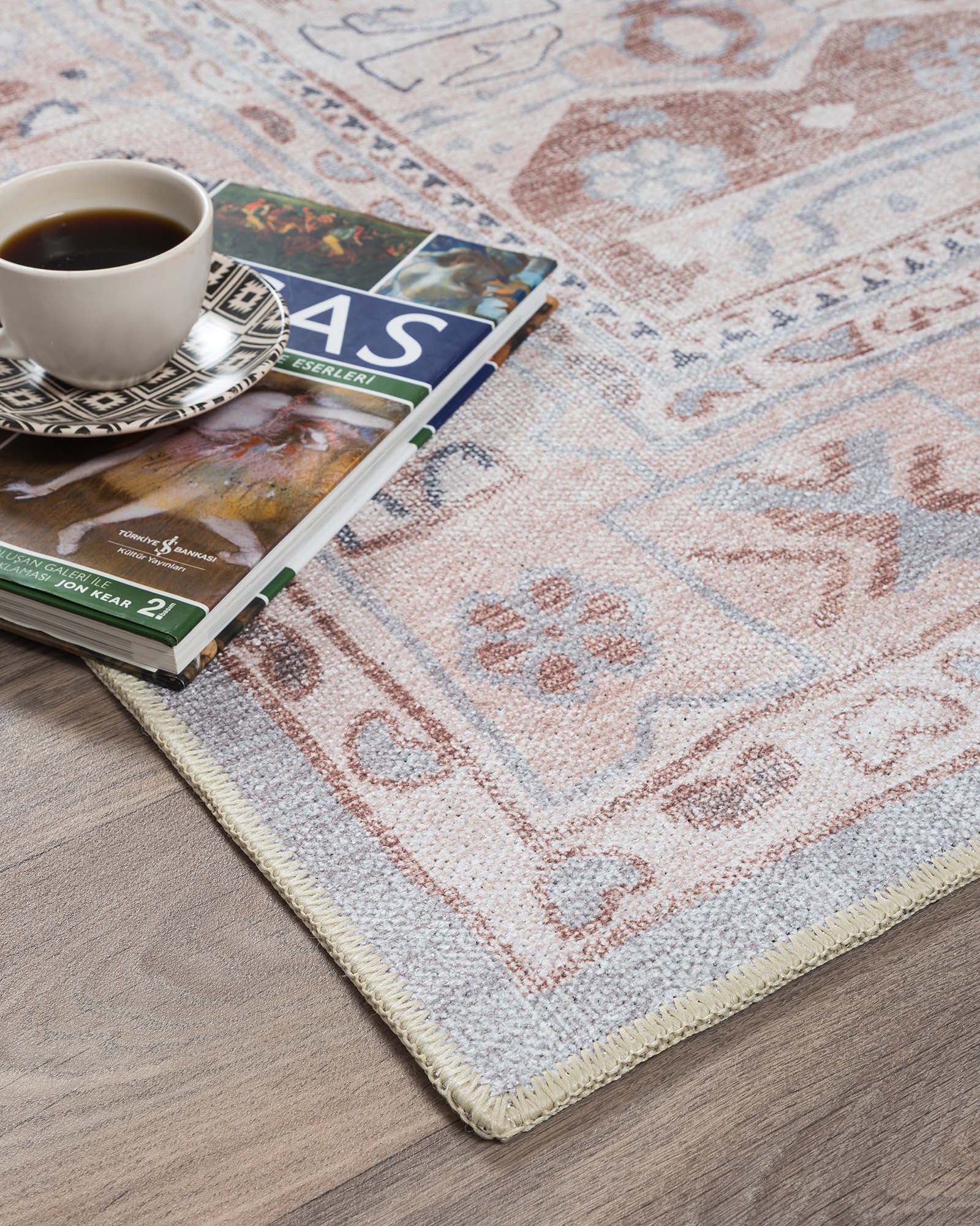 Atiya Neutral Earth Beige Vintage Turkish Rug