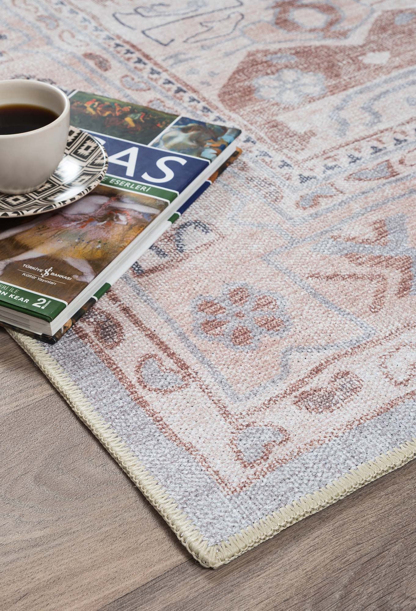 Atiya Neutral Earth Beige Vintage Turkish Rug