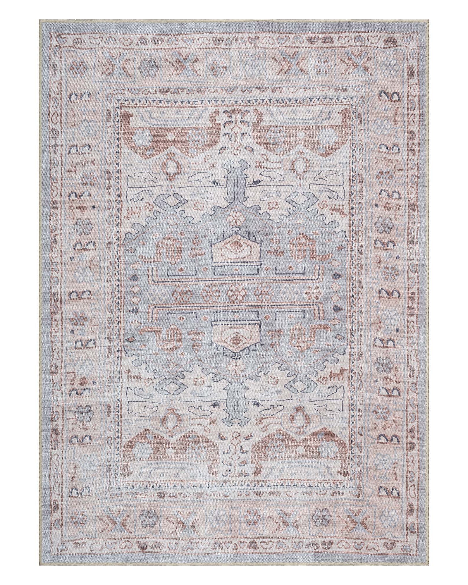 Atiya Neutral Earth Beige Vintage Turkish Rug