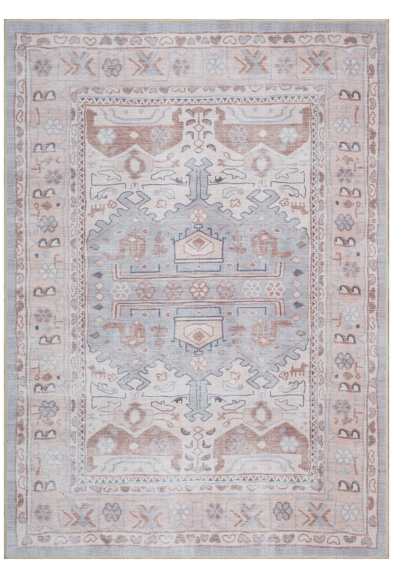 Atiya Neutral Earth Beige Vintage Turkish Rug