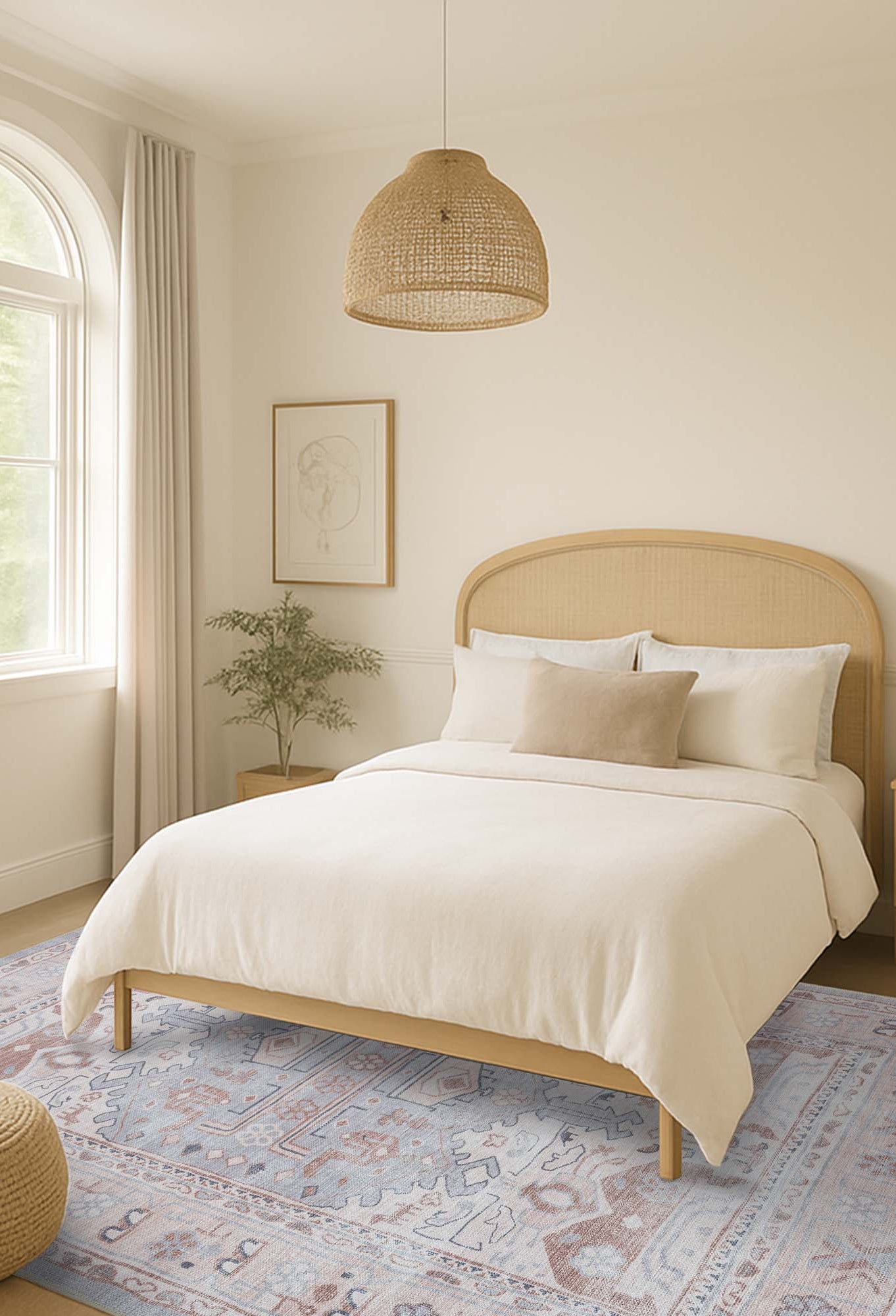 Atiya Neutral Earth Beige Vintage Turkish Rug