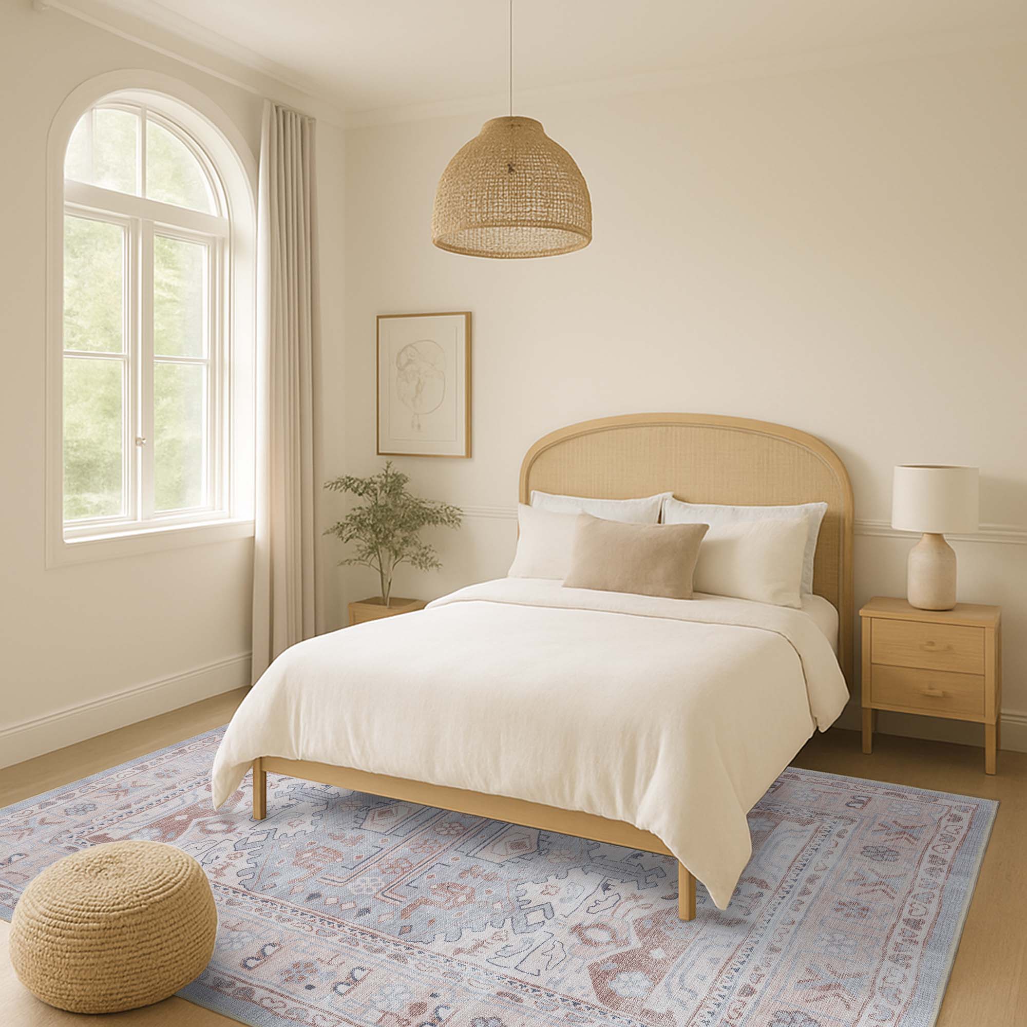 Atiya Neutral Earth Beige Vintage Turkish Rug