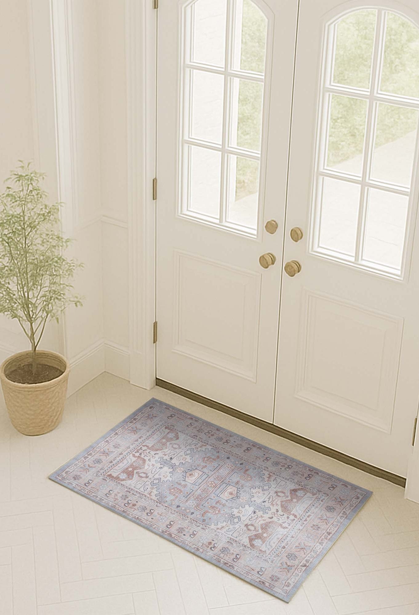 Atiya Neutral Earth Beige Vintage Turkish Rug