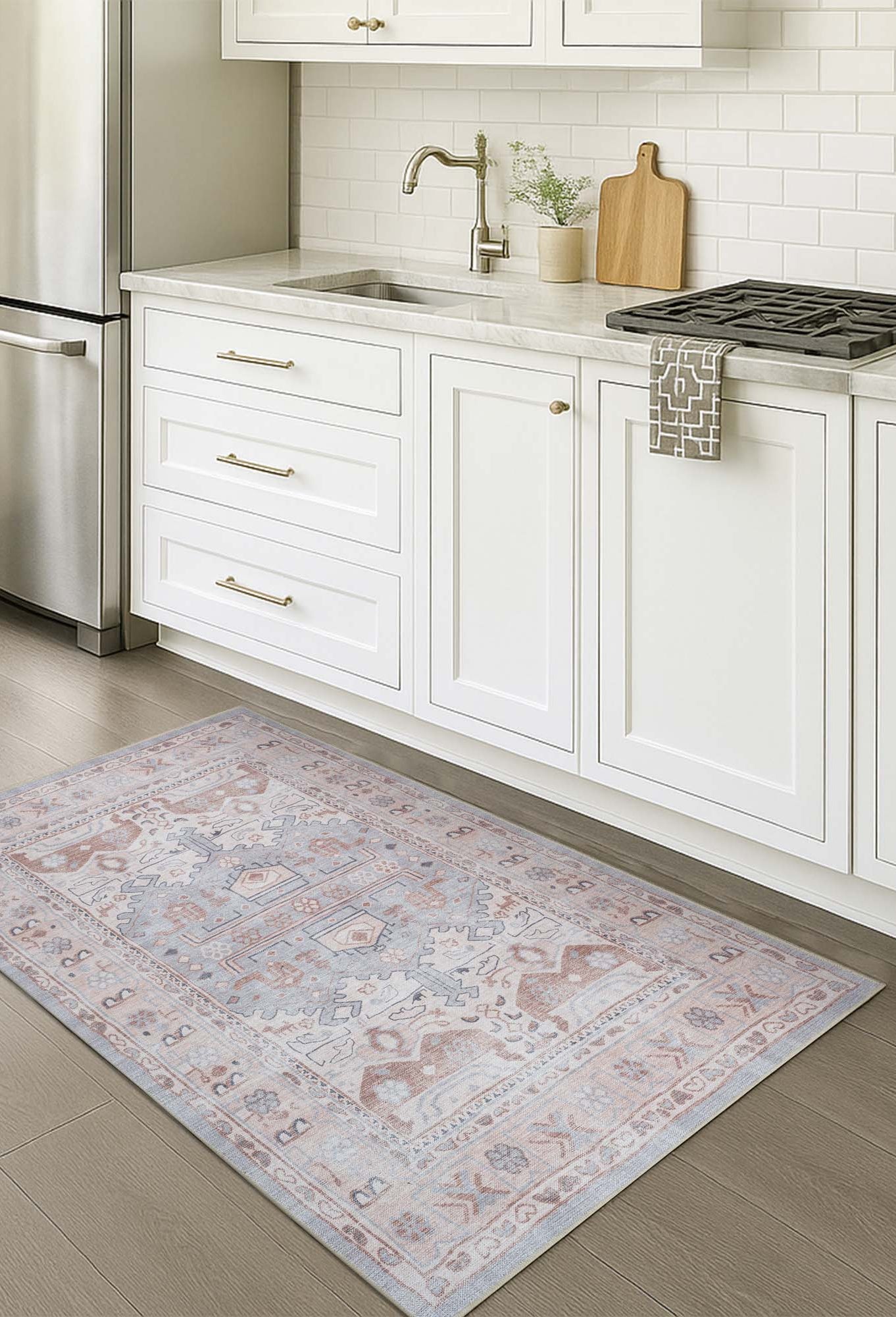 Atiya Neutral Earth Beige Vintage Turkish Rug