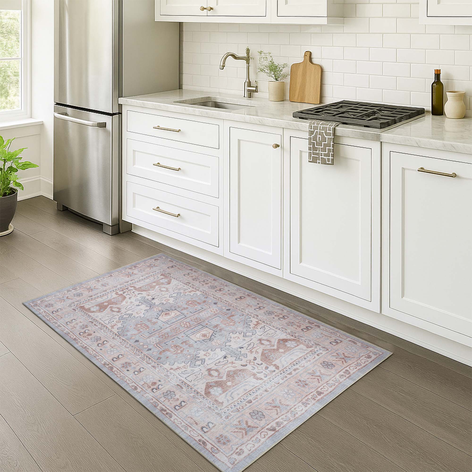 Atiya Neutral Earth Beige Vintage Turkish Rug