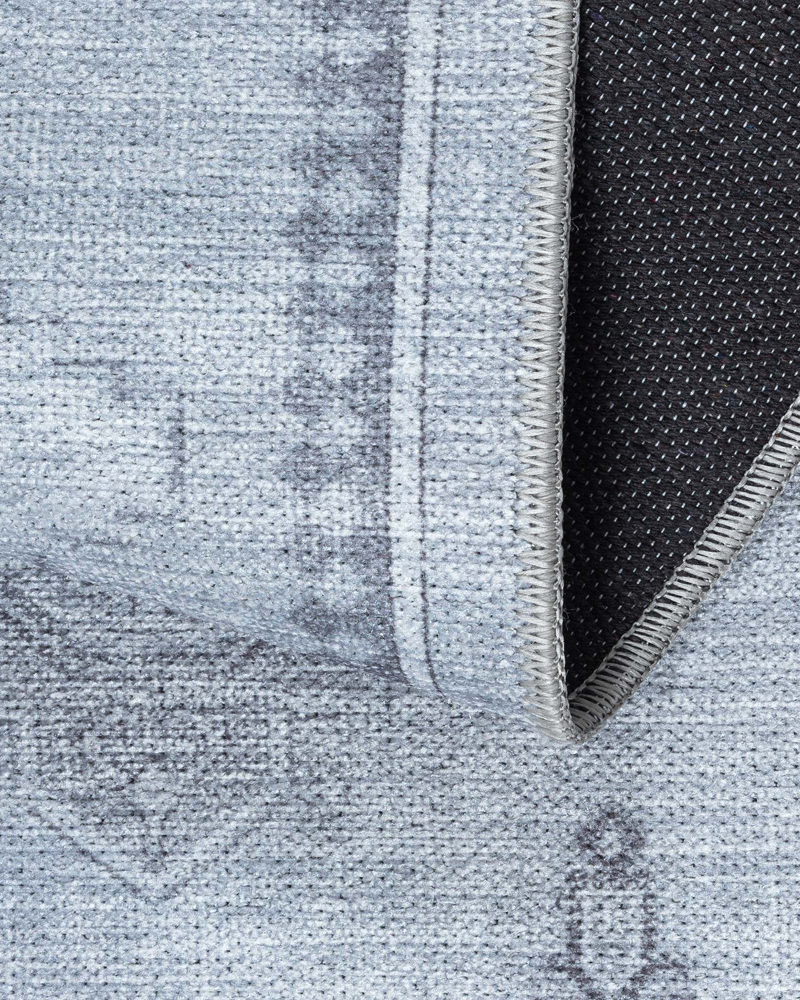 Ruba Neutral Silver Gray Antique Oushak Rug