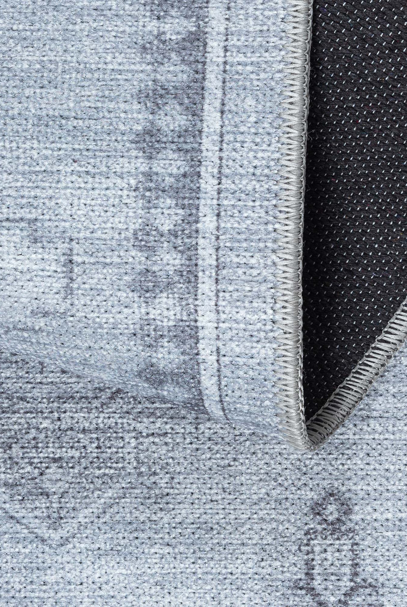 Ruba Neutral Silver Gray Antique Oushak Rug