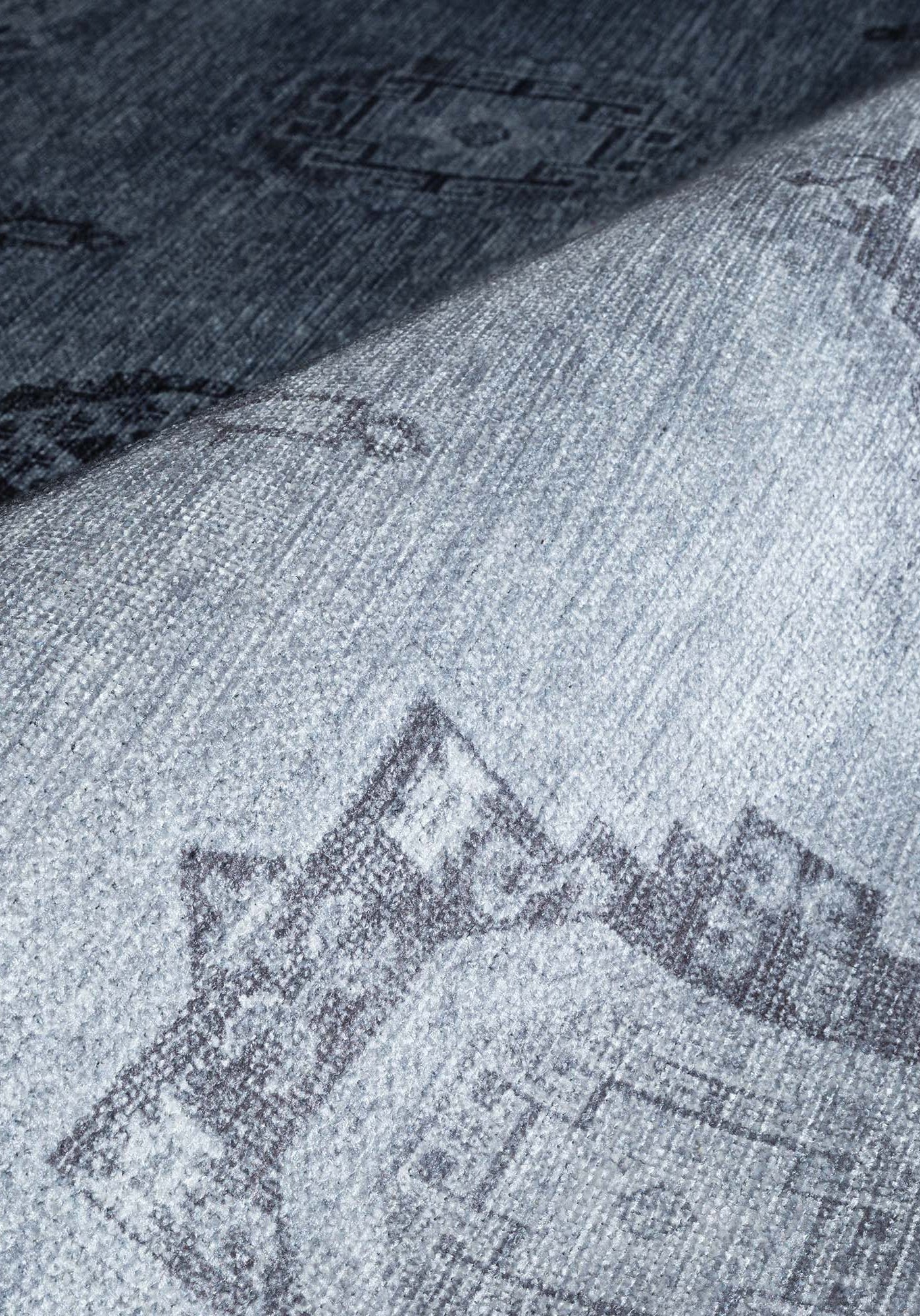 Ruba Neutral Silver Gray Antique Oushak Rug