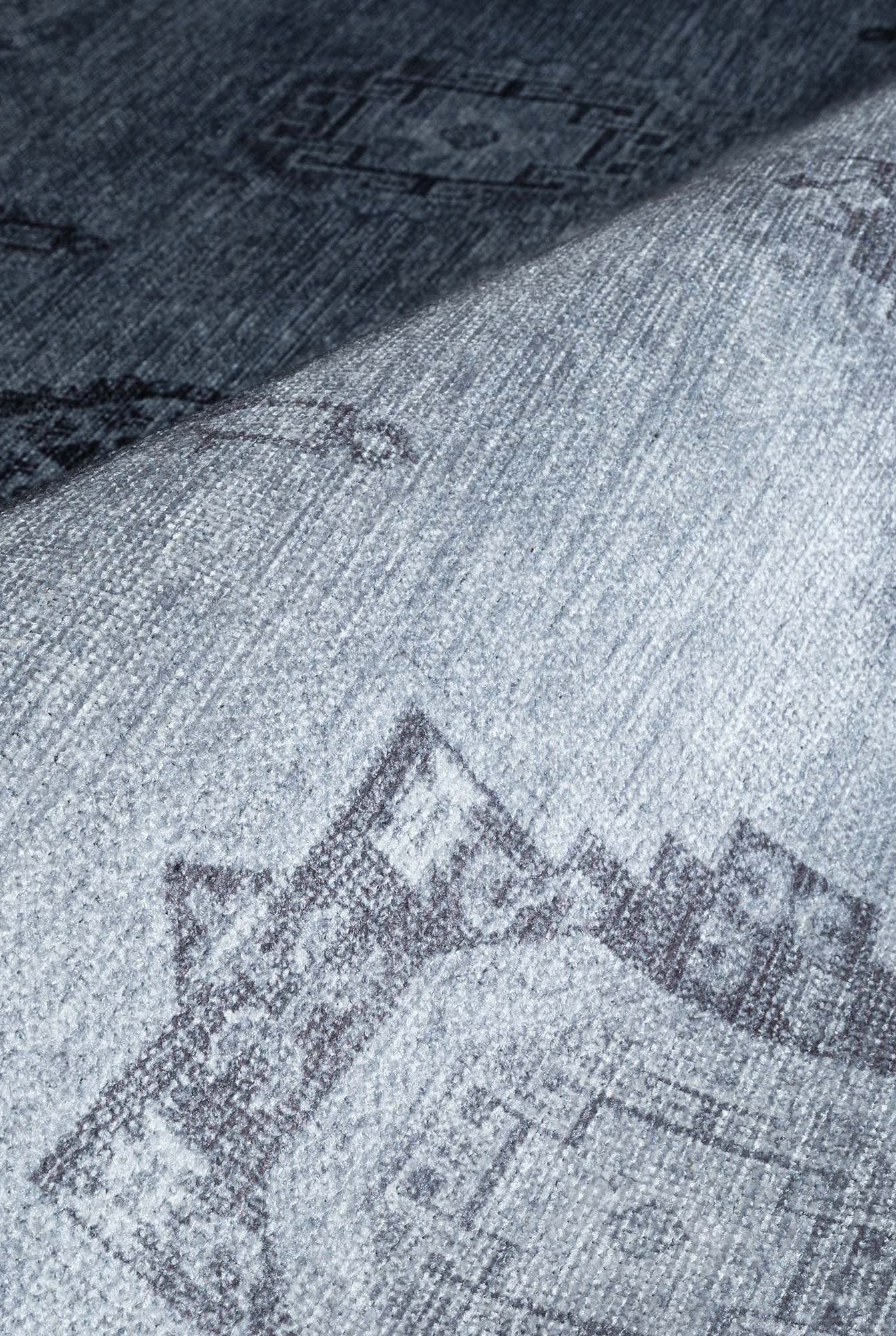 Ruba Neutral Silver Gray Antique Oushak Rug