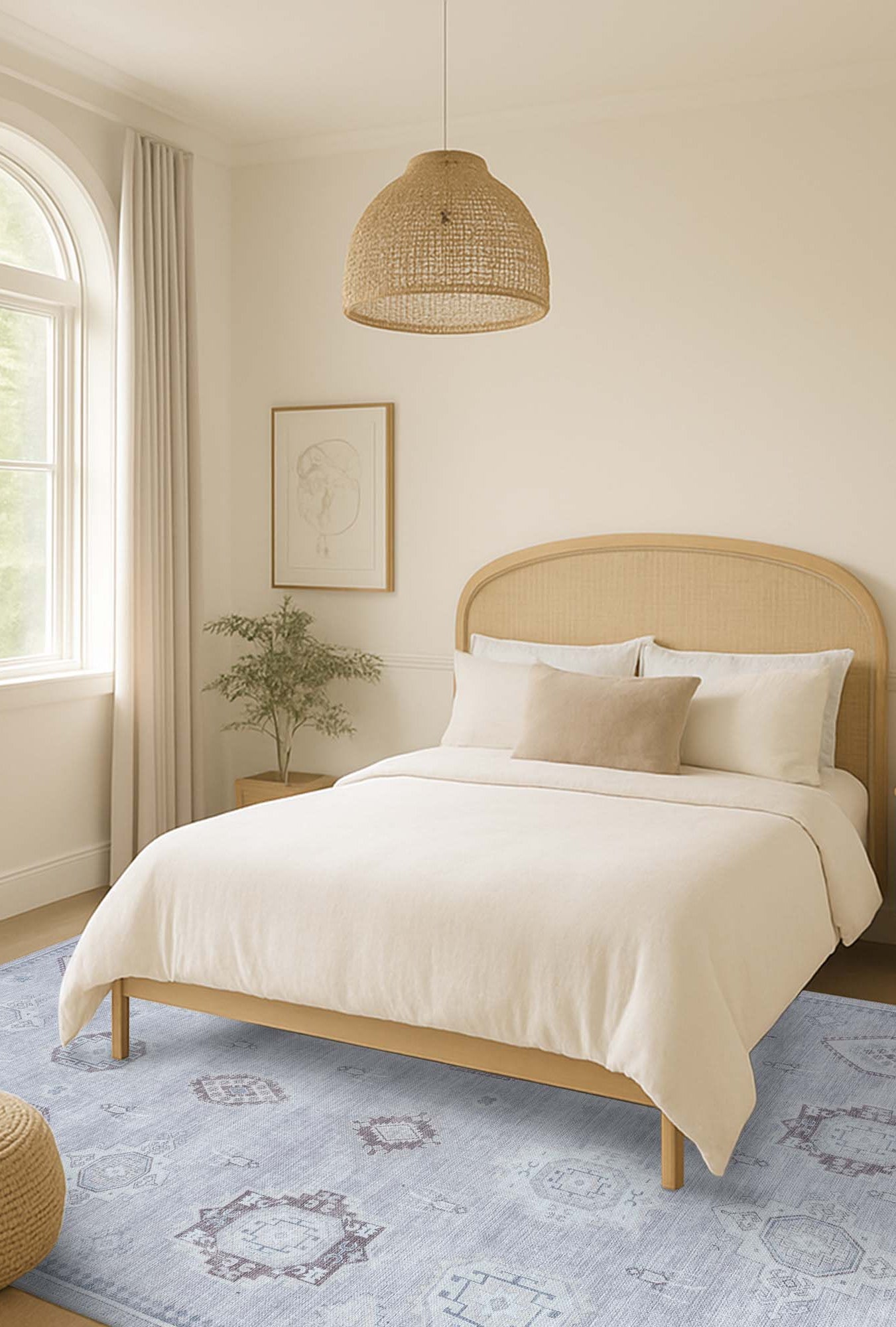 Amery Beige Pale Blush Brown Antique Oushak Rug