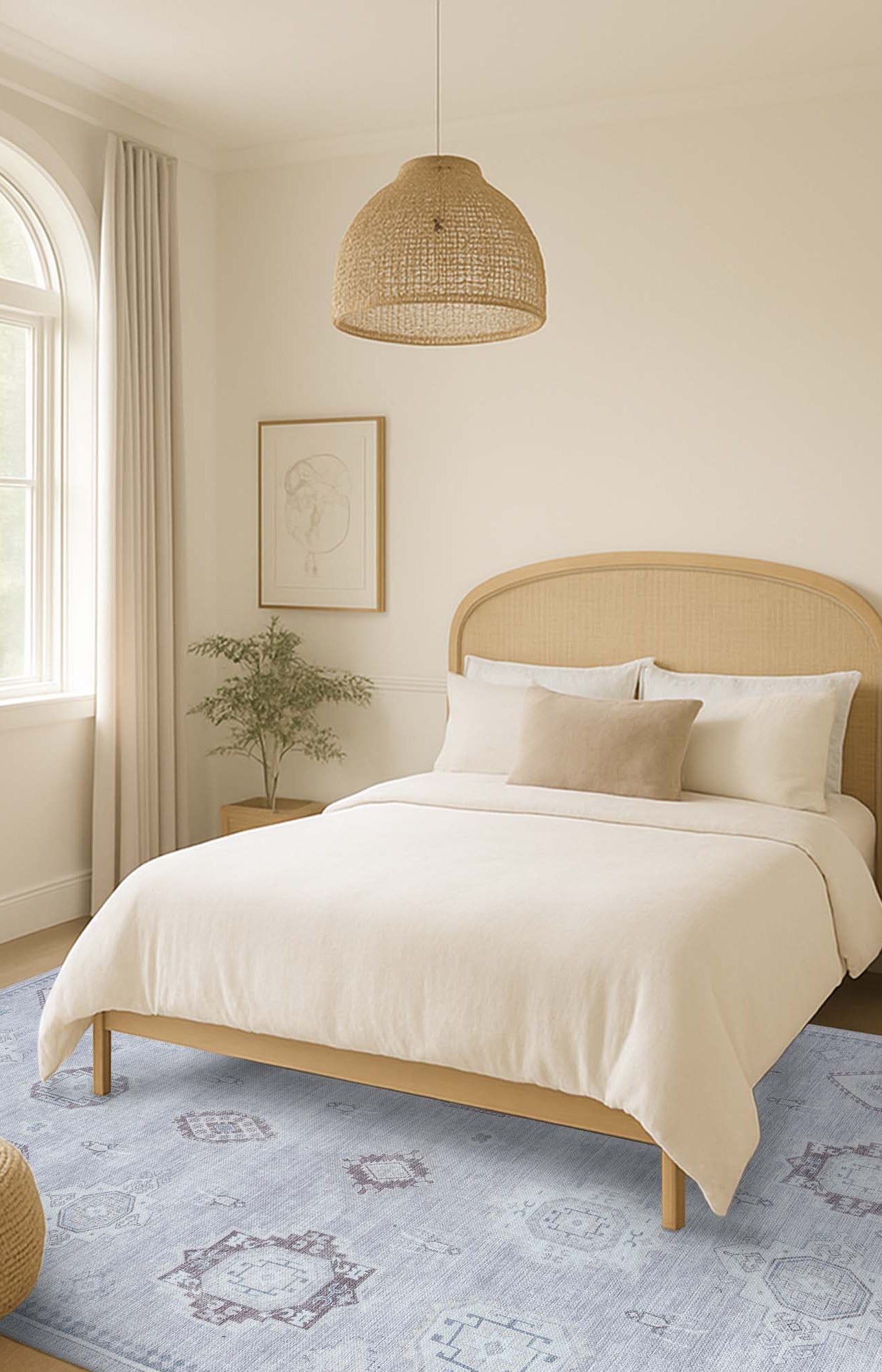 Amery Beige Pale Blush Brown Antique Oushak Rug