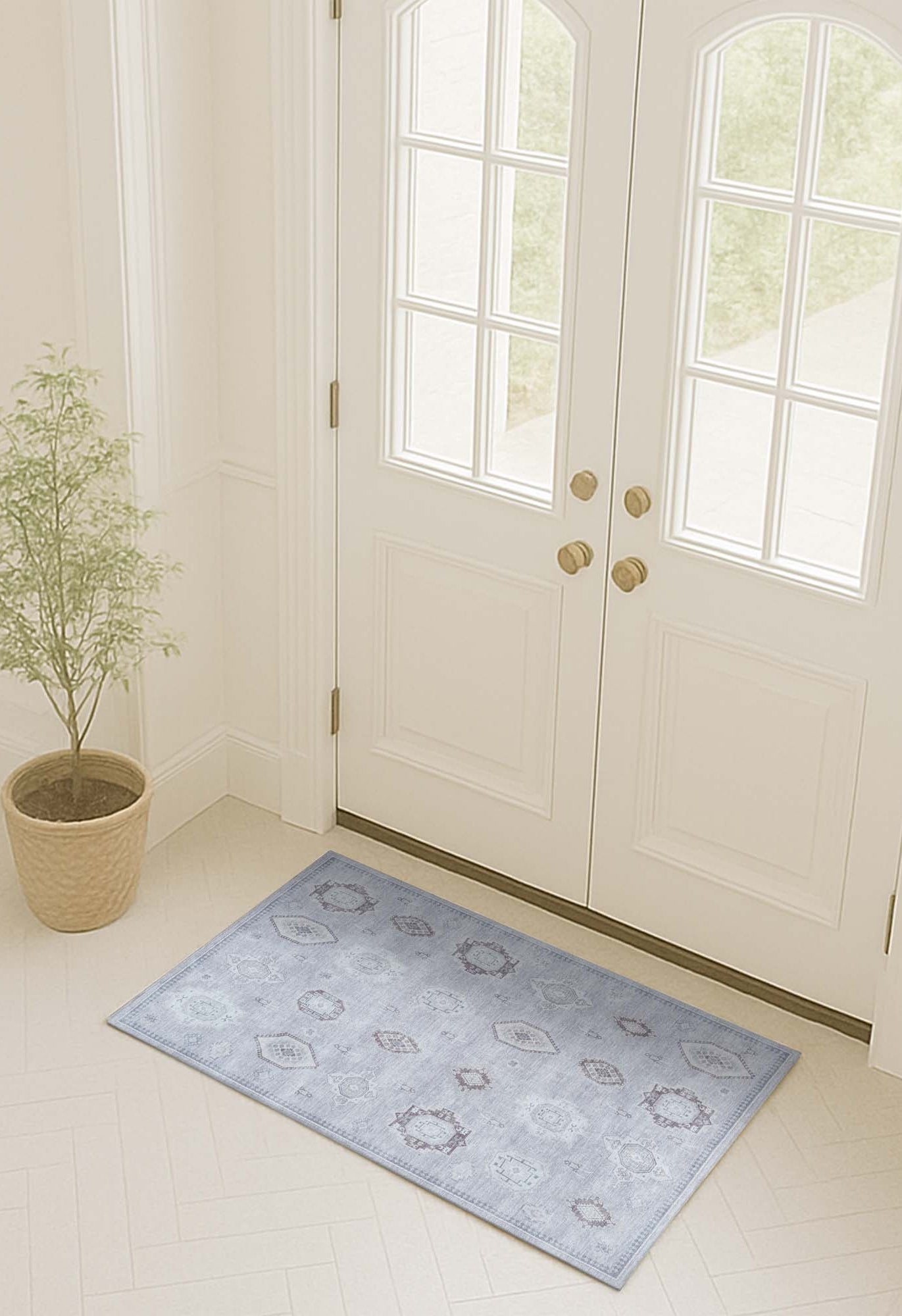 Amery Beige Pale Blush Brown Antique Oushak Rug