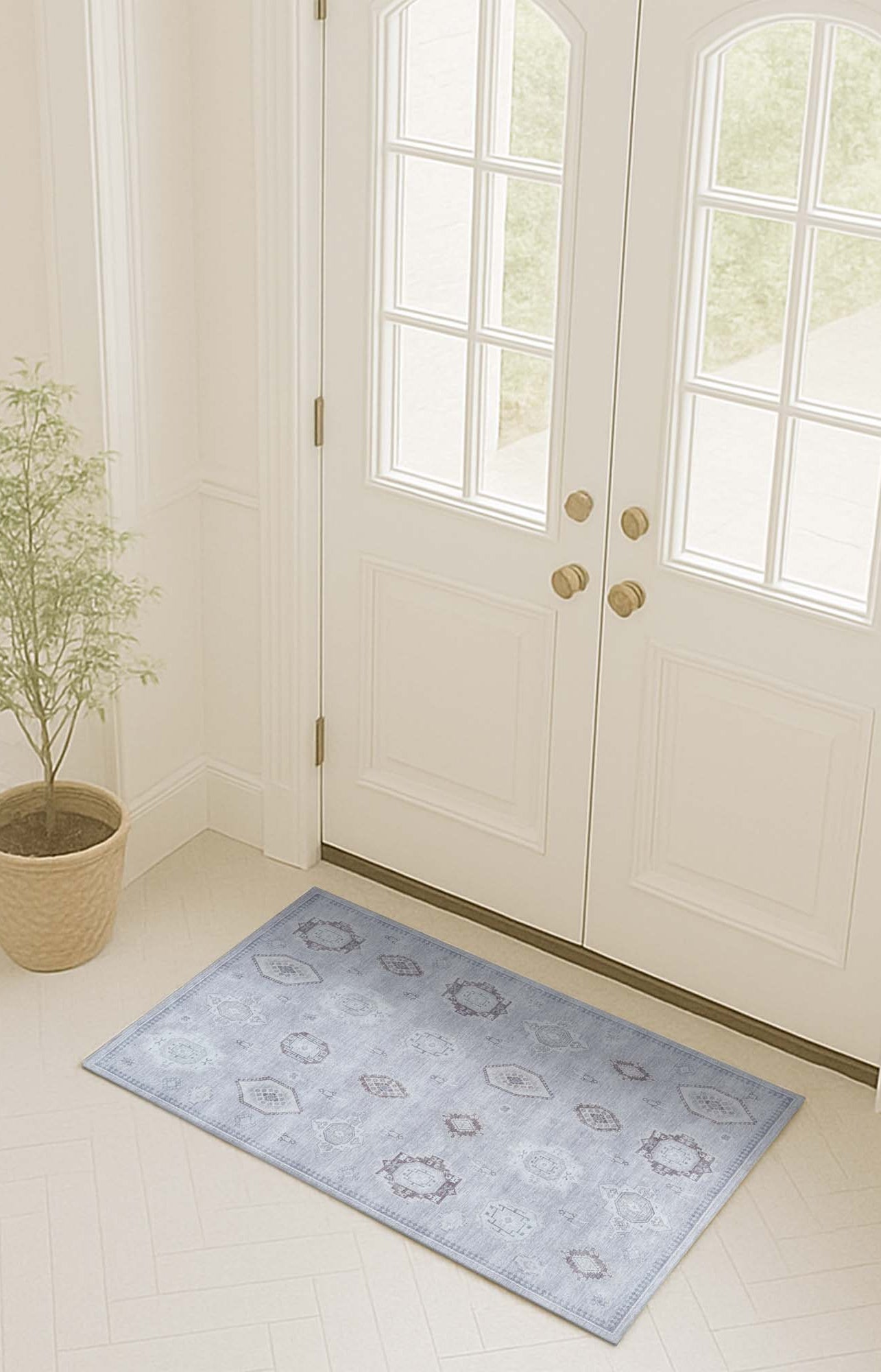 Amery Beige Pale Blush Brown Antique Oushak Rug