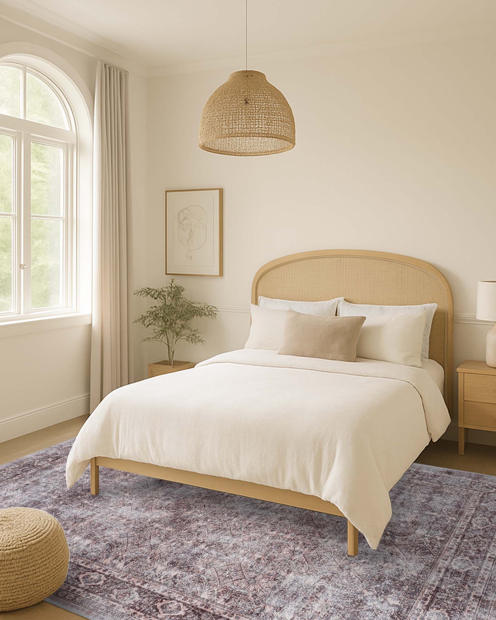 Cecile Distressed Persian Beige, Blush & Muted Sage Rug