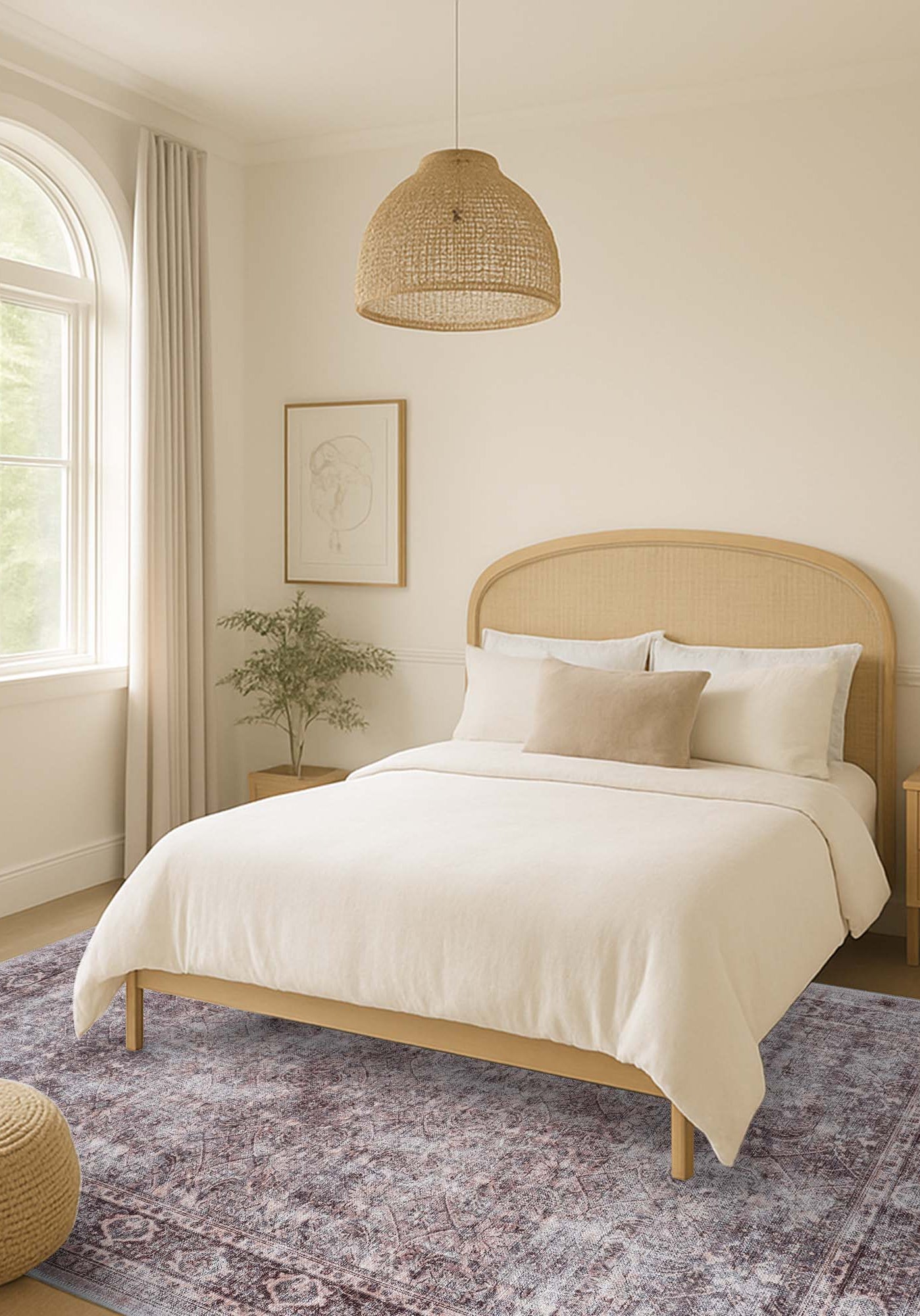 Cecile Distressed Persian Beige, Blush & Muted Sage Rug