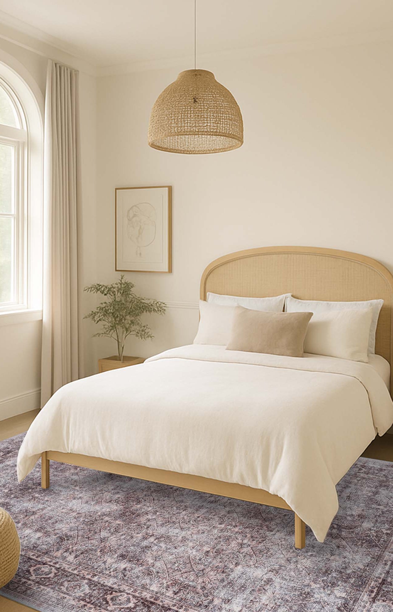 Cecile Distressed Persian Beige, Blush & Muted Sage Rug