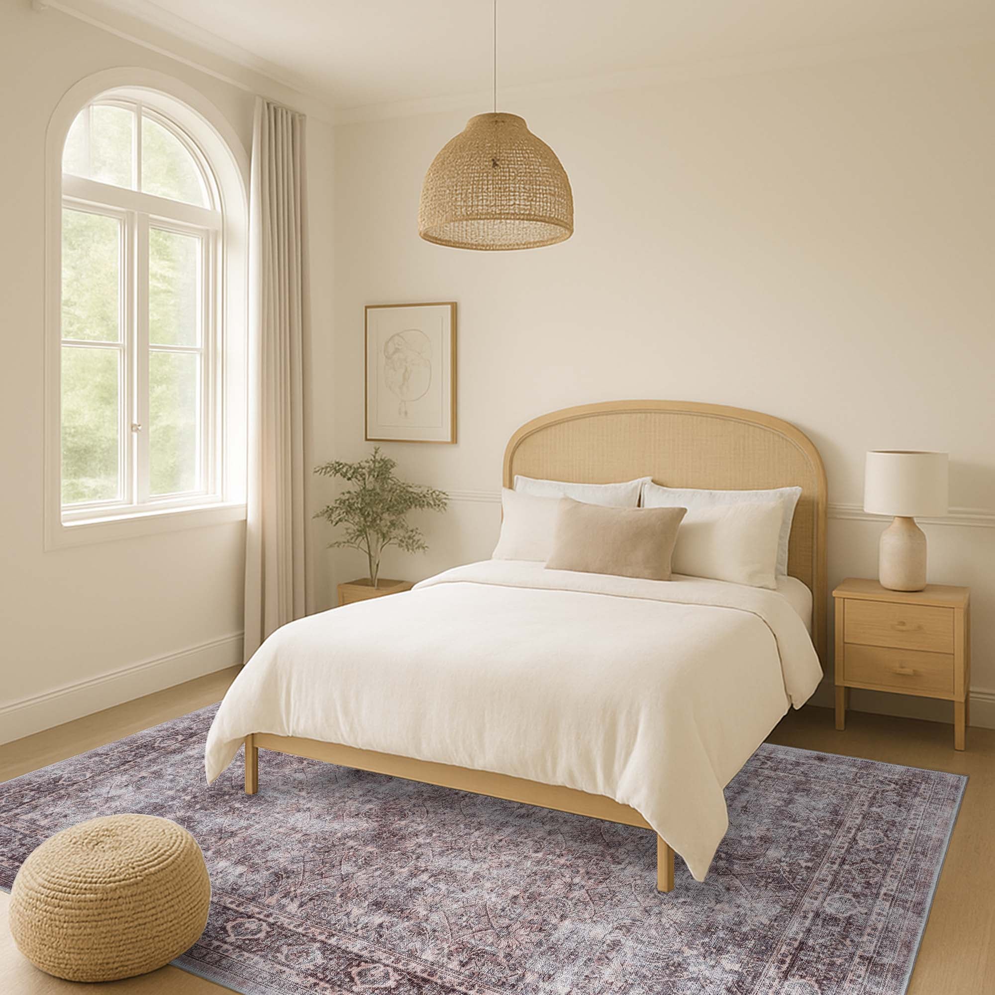 Cecile Distressed Persian Beige, Blush & Muted Sage Rug