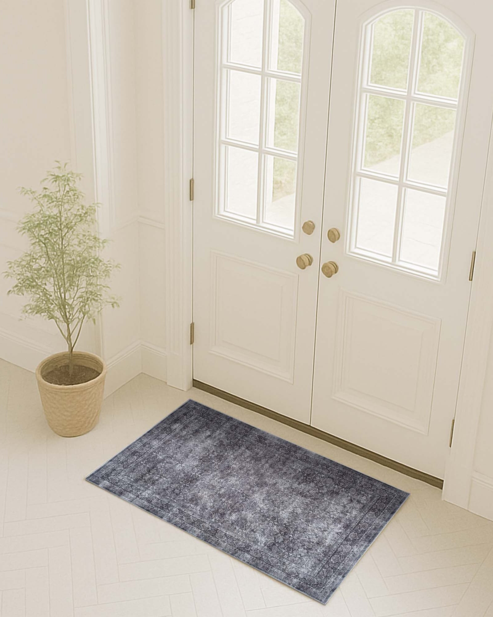 Valerie Distressed Persian Newburg Green & Olive Rug