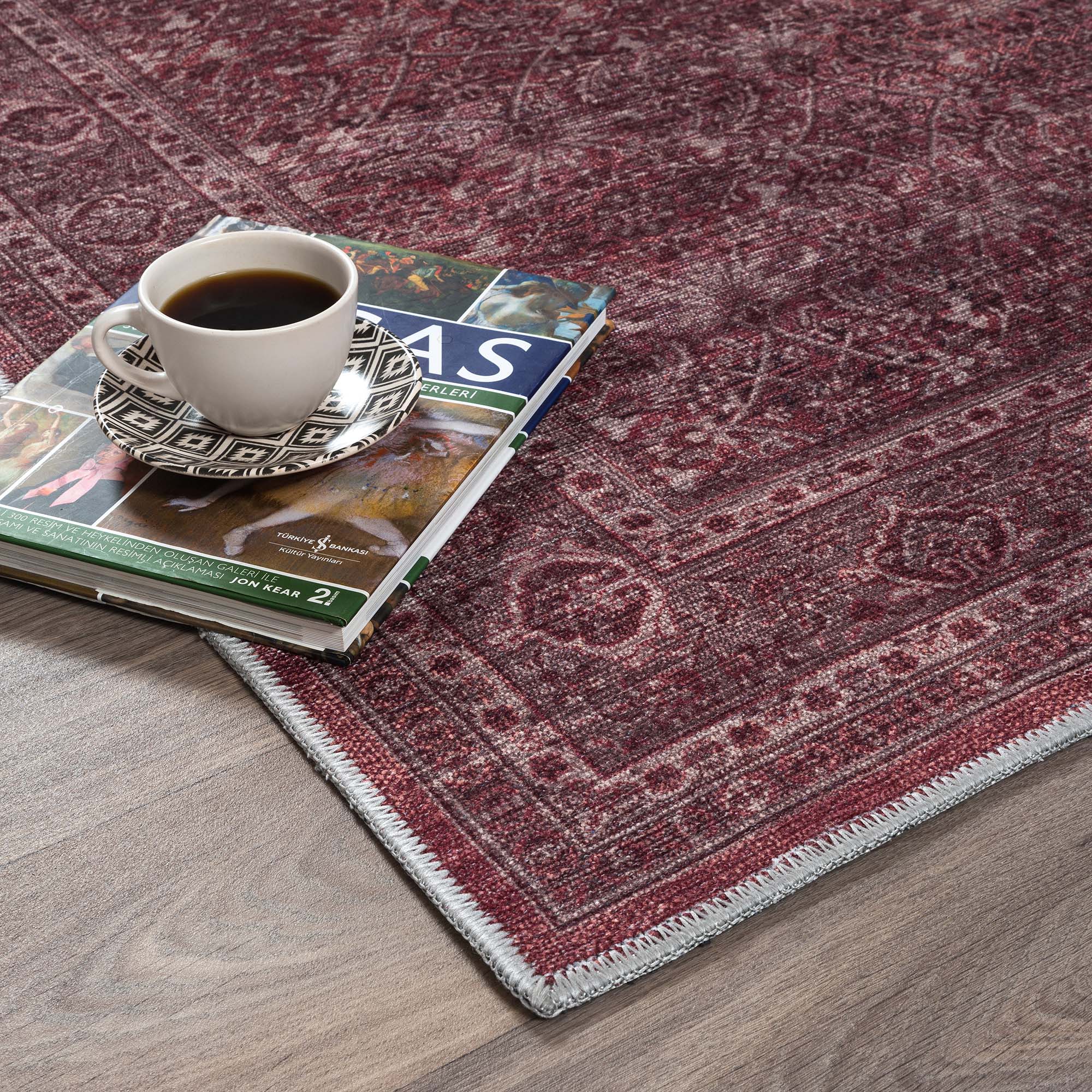 Hermine Red Brown Distressed Persian Vintage Rug