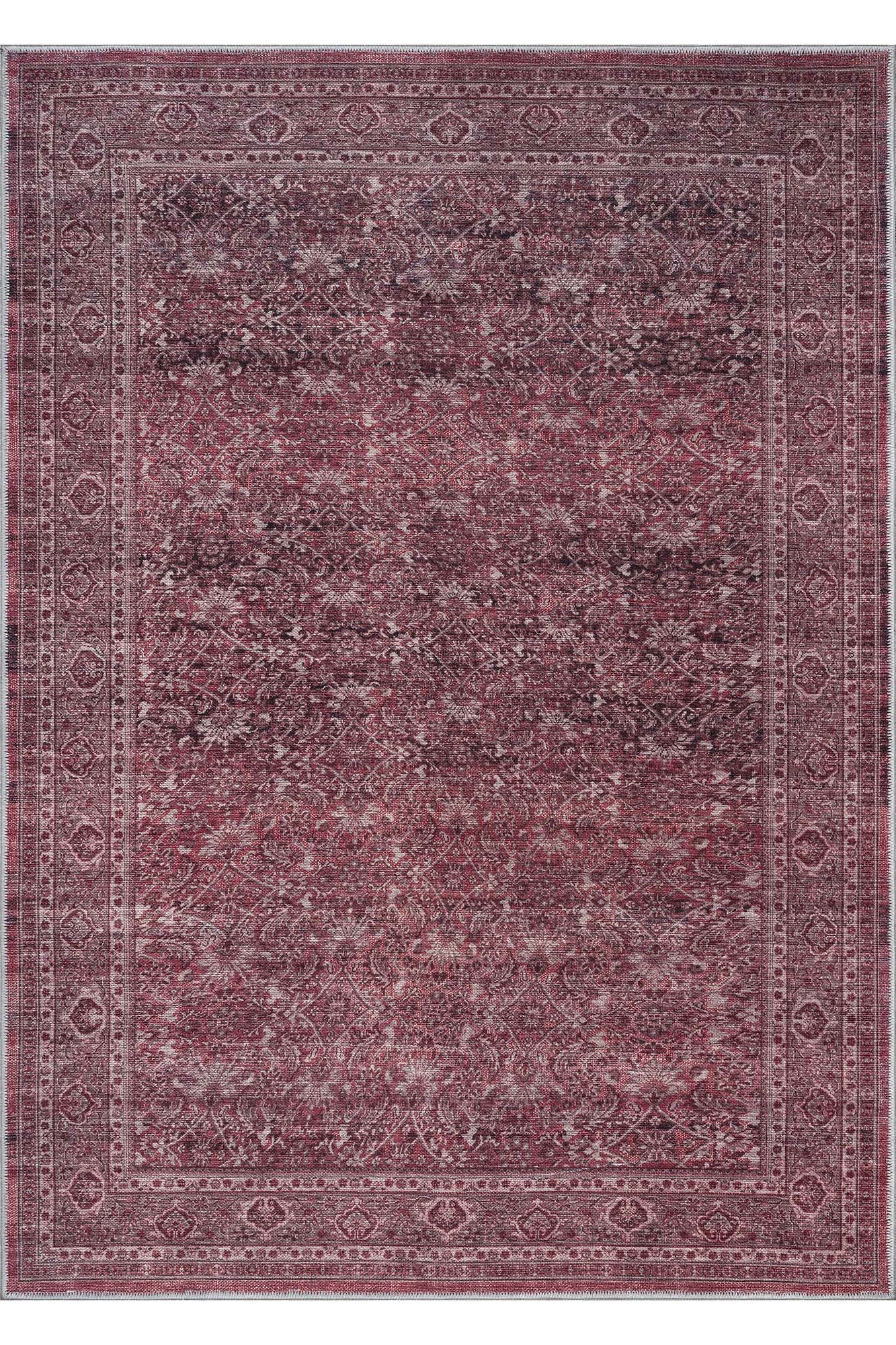 Hermine Red Brown Distressed Persian Vintage Rug