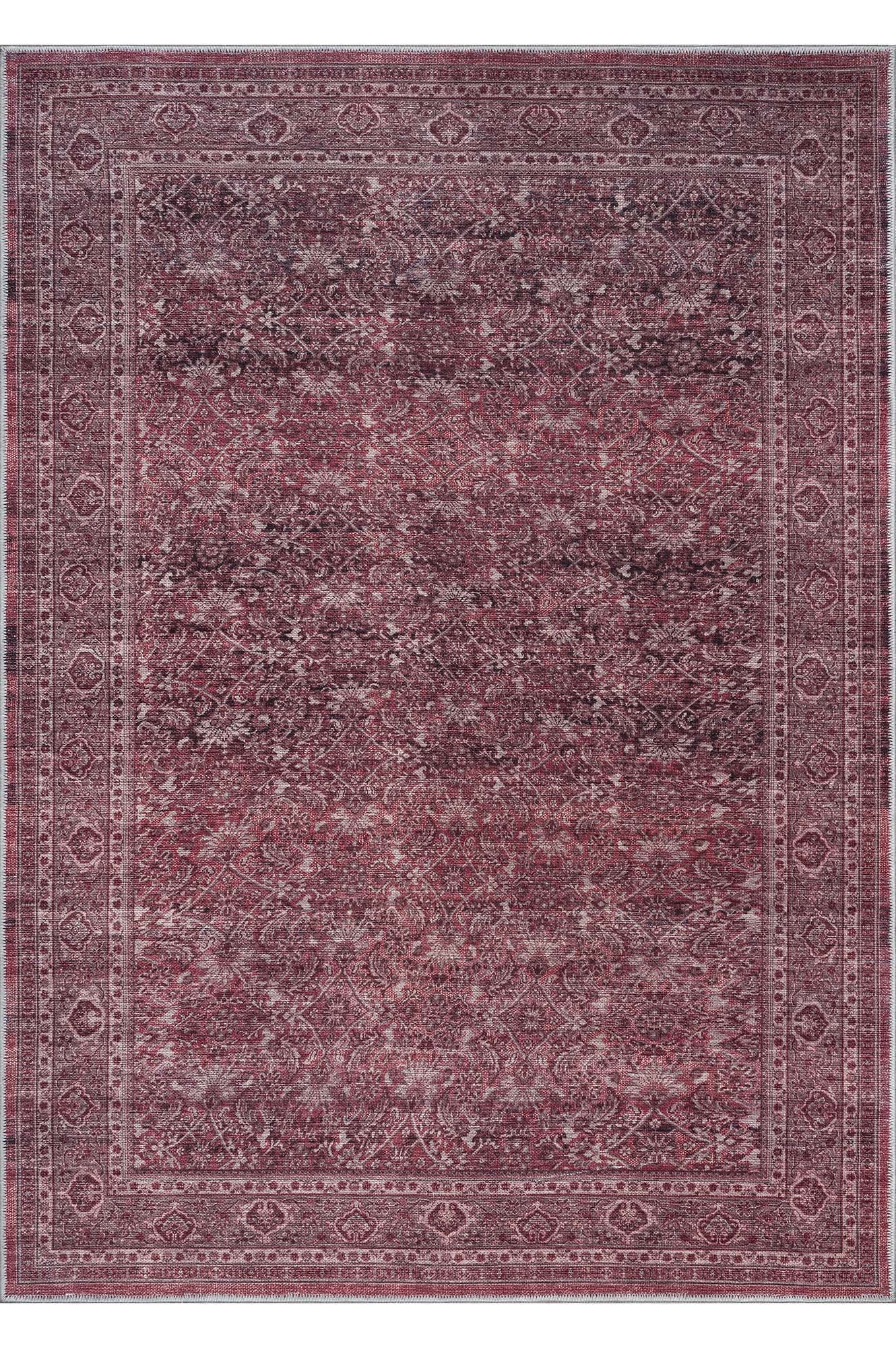 Hermine Red Brown Distressed Persian Vintage Rug