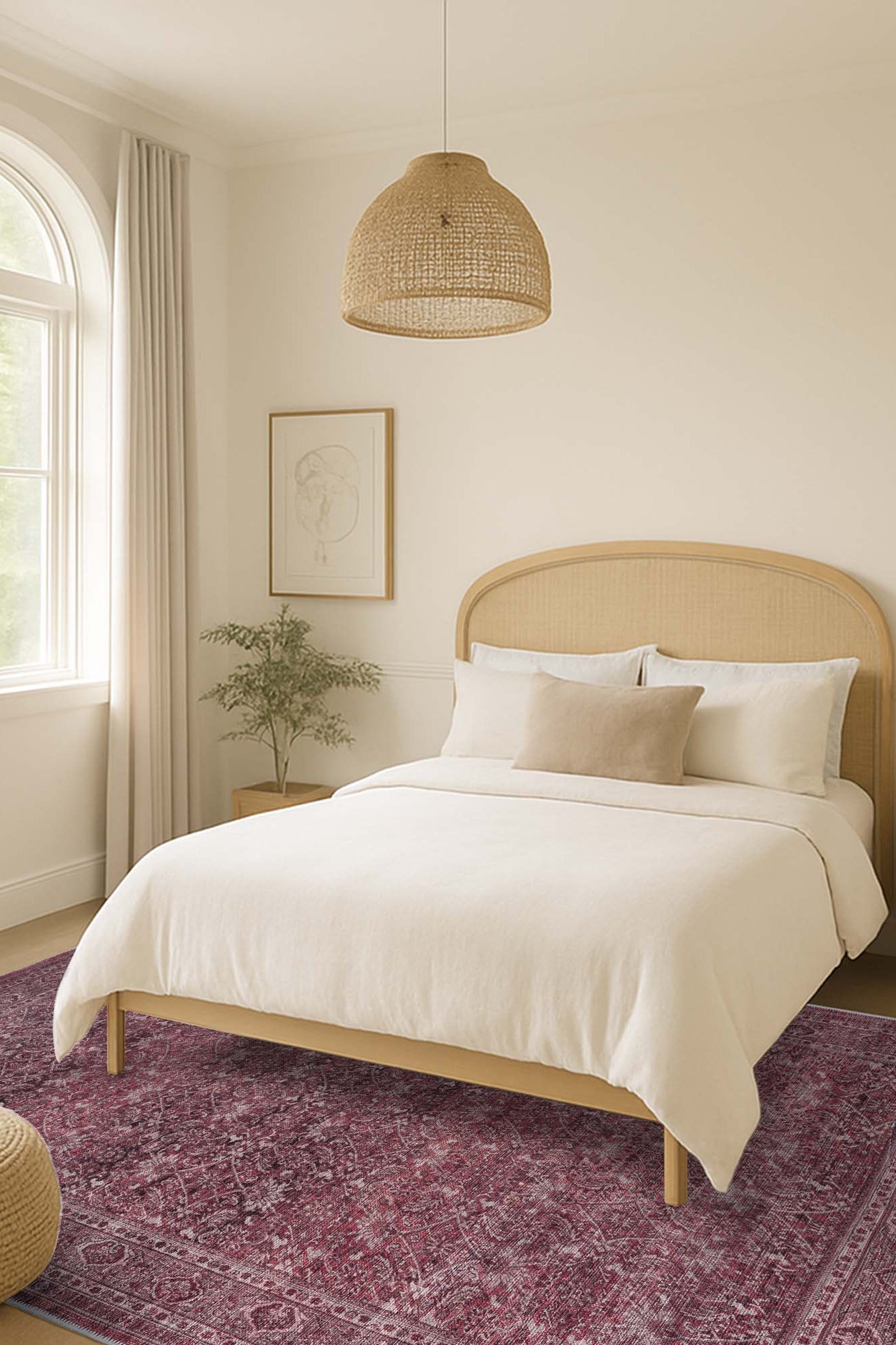 Hermine Red Brown Distressed Persian Vintage Rug