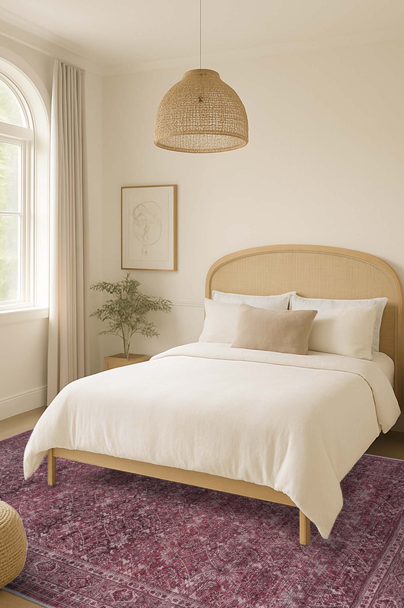 Hermine Red Brown Distressed Persian Vintage Rug