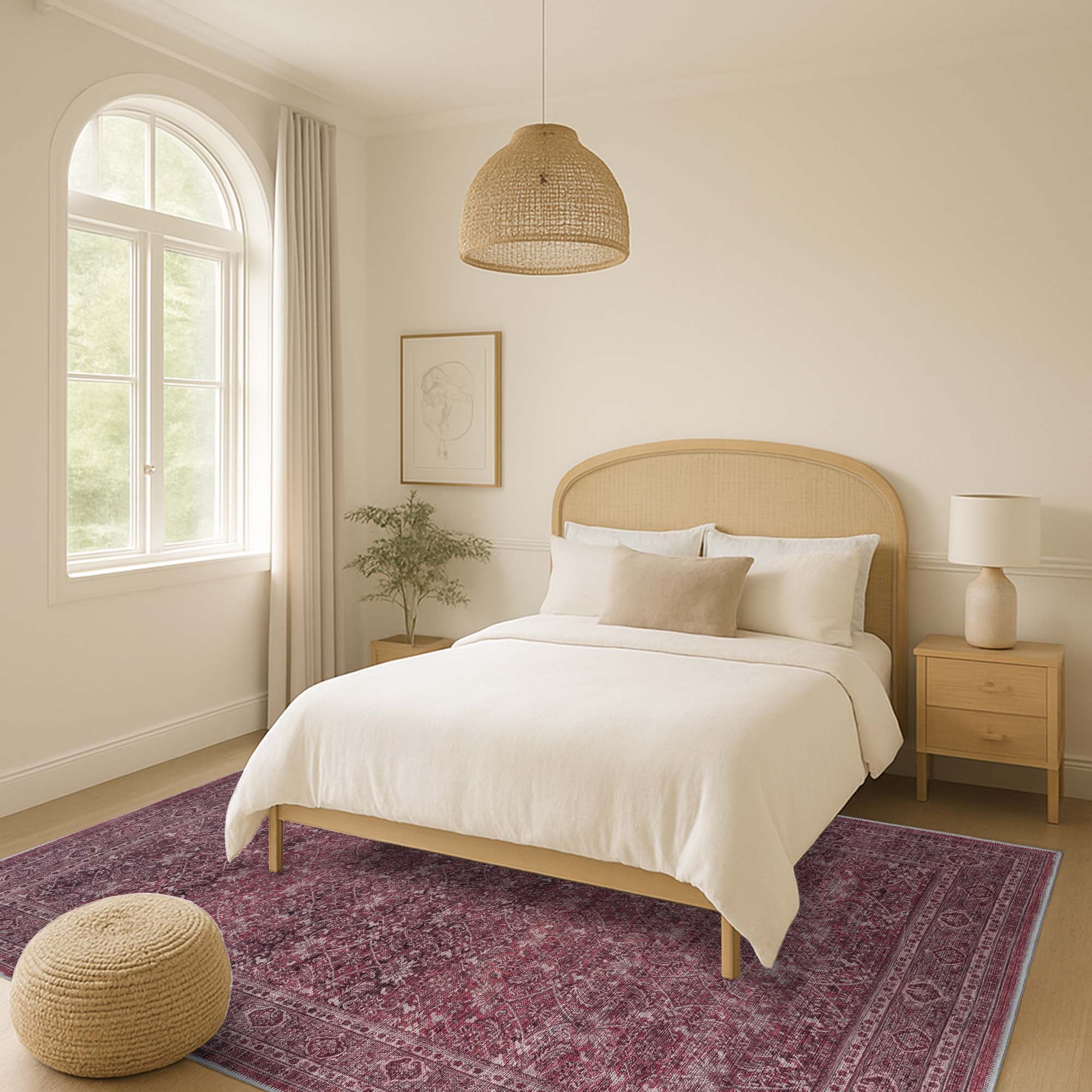 Hermine Red Brown Distressed Persian Vintage Rug