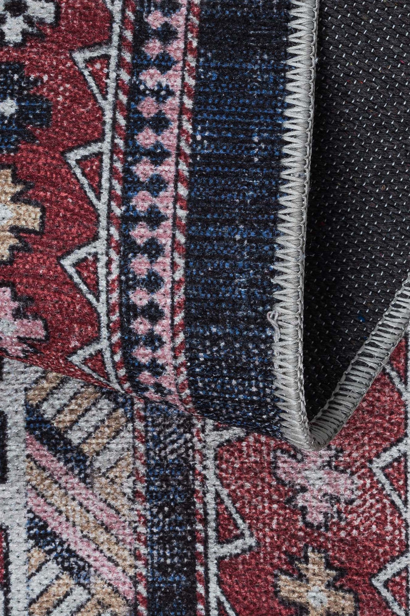 Kazak Vintage Blue Rust Oriental Rug