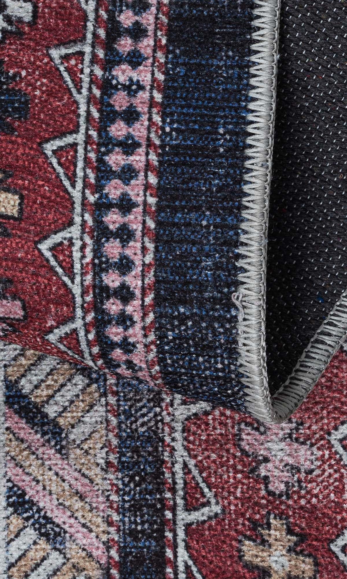 Kazak Vintage Blue Rust Oriental Rug