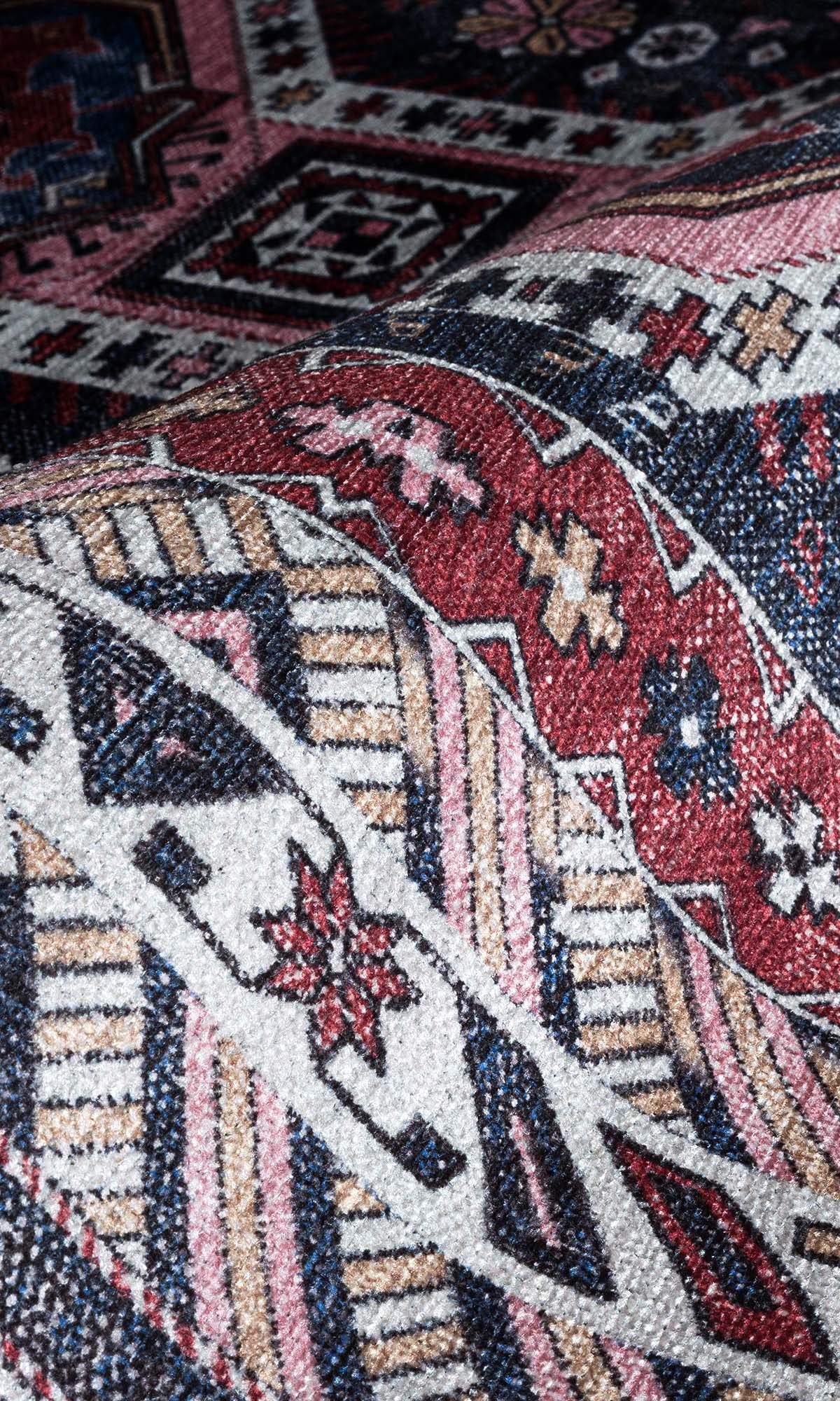 Kazak Vintage Blue Rust Oriental Rug