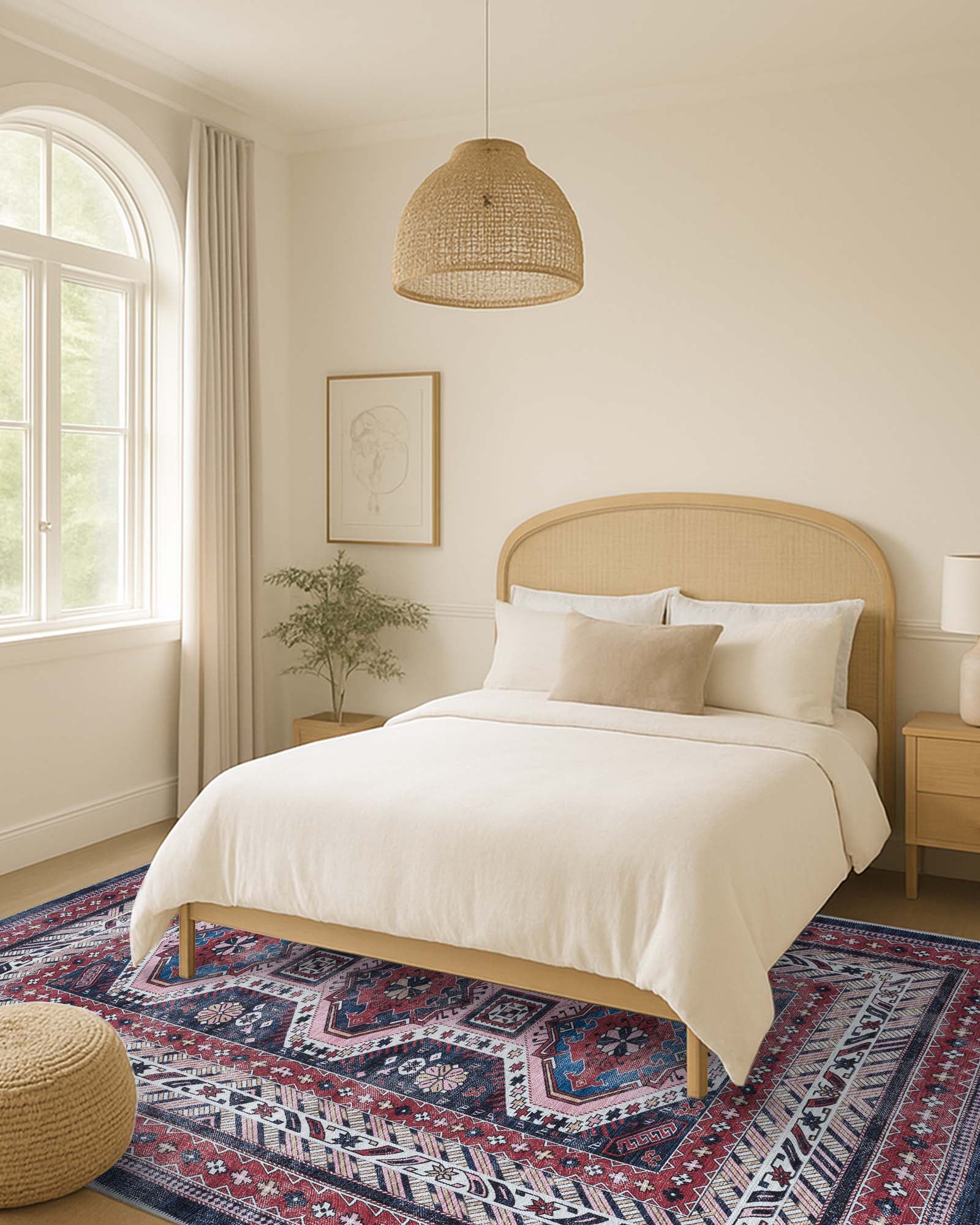 Kazak Vintage Blue Rust Oriental Rug