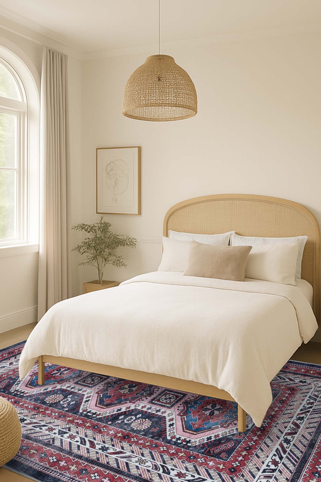 Kazak Vintage Blue Rust Oriental Rug